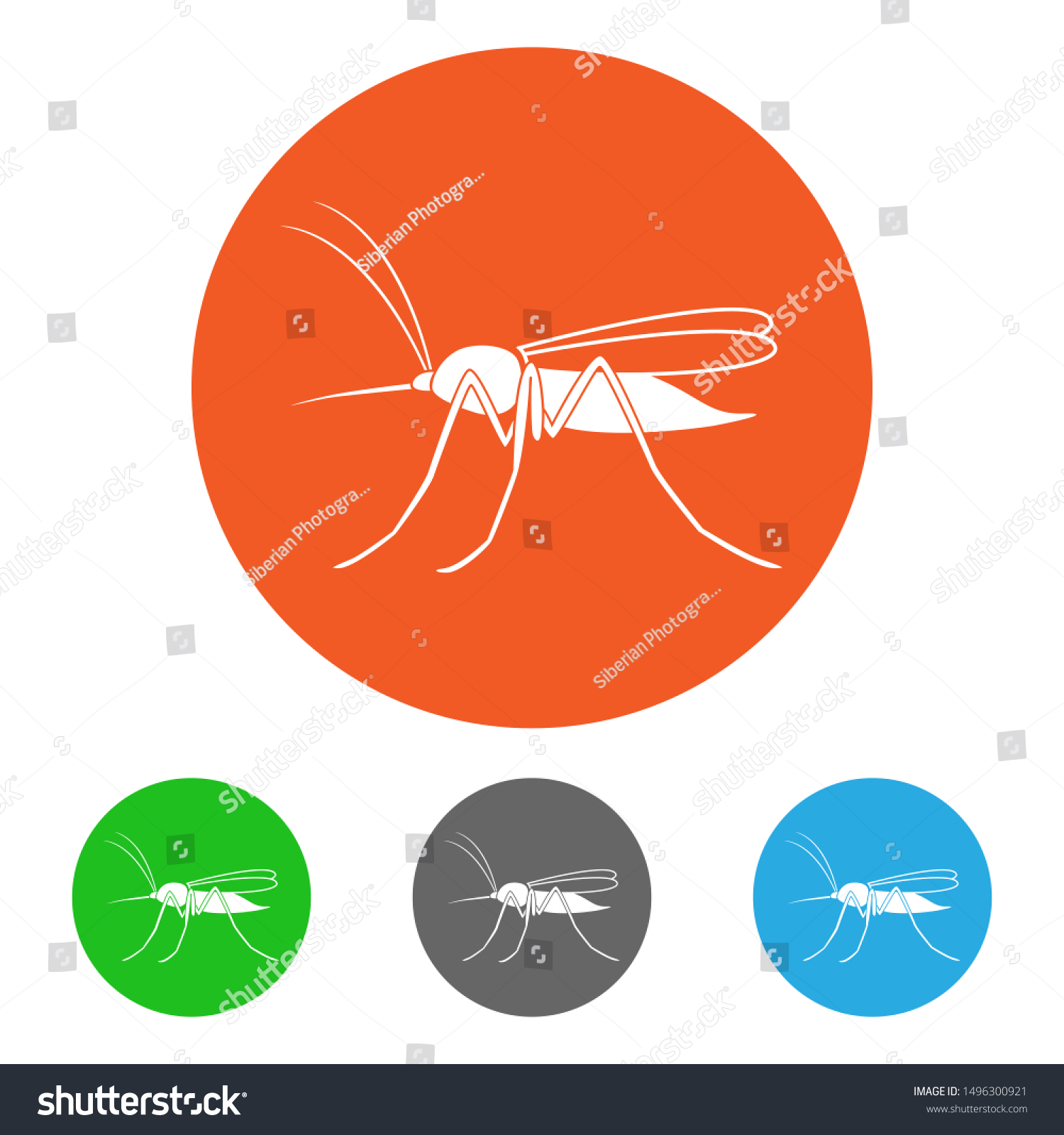 Mosquito Icons Blood Sucking Insect Symbols Stock Vector (Royalty Free ...