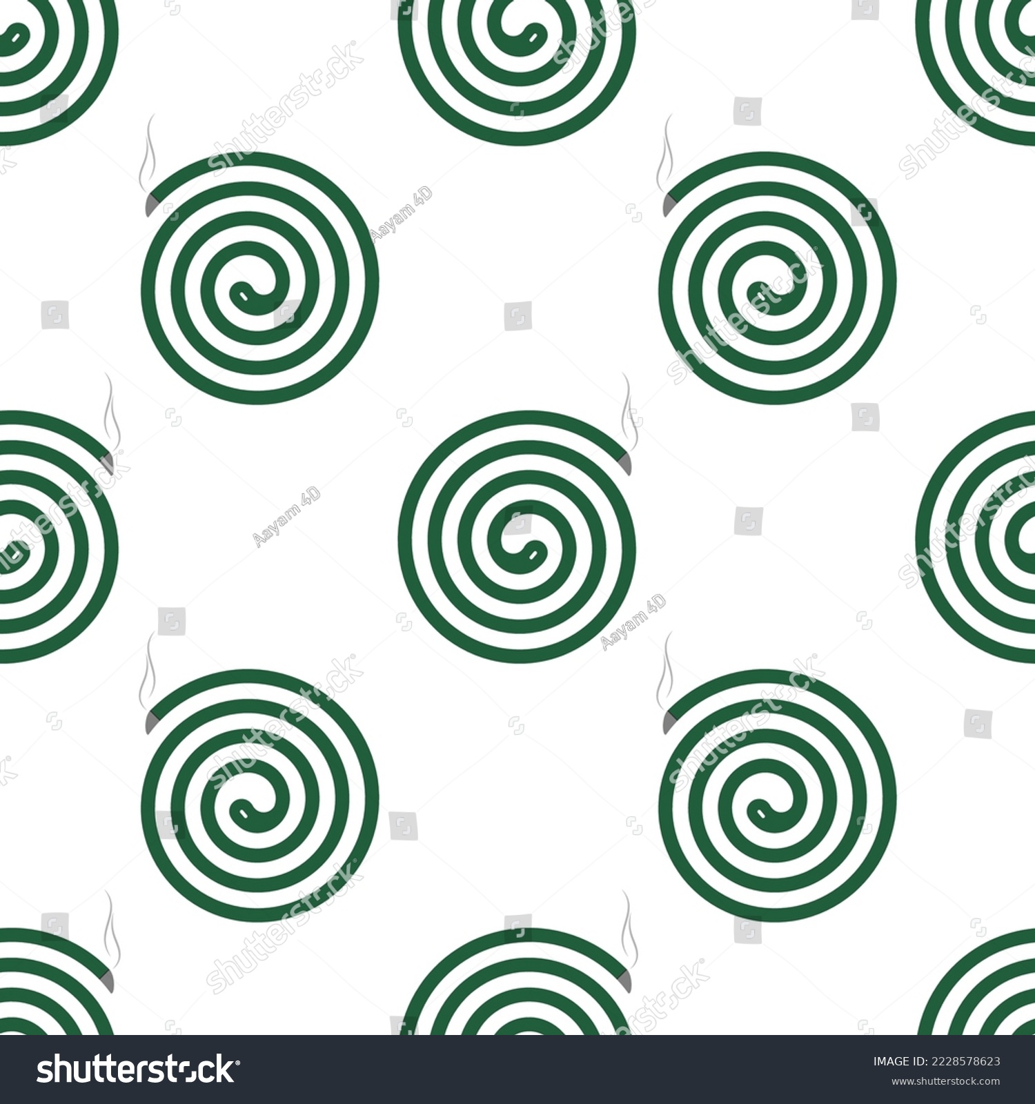 SVG of Mosquito Repellent Coil Icon Seamless Pattern, Bug, Insect Killer Smoldering Spiral Incense Vector Art Illustration svg