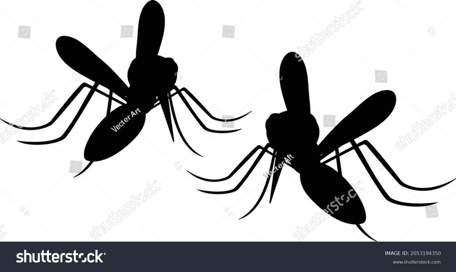 Mosquito Silhouette Vector Art Illustration Stock Vector Royalty Free