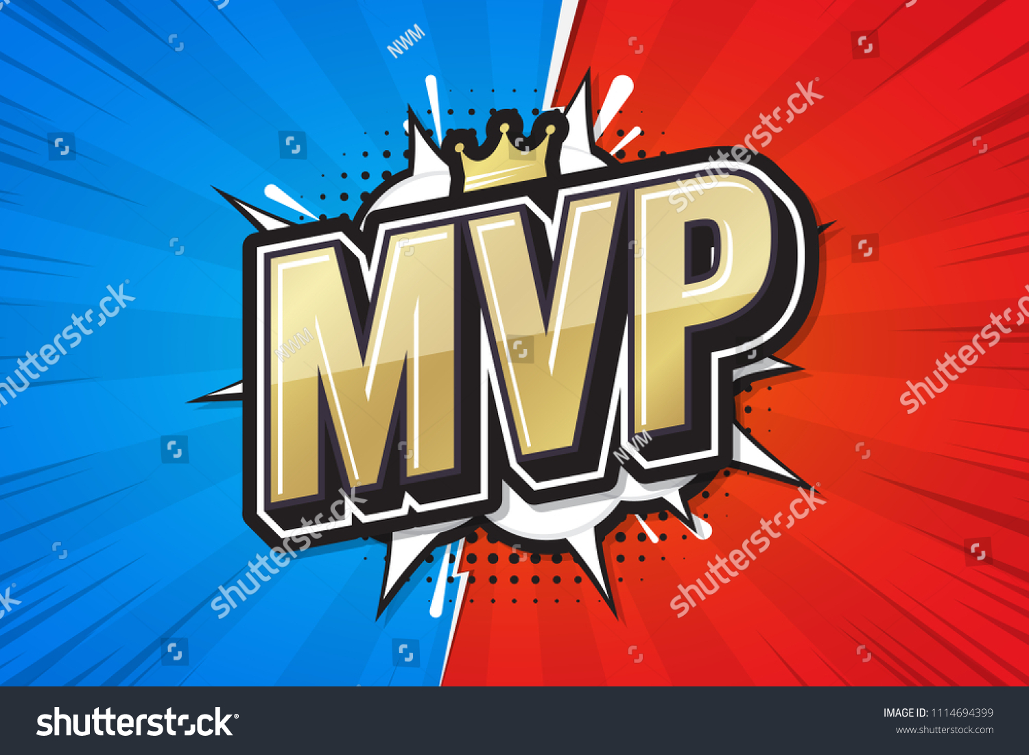 Hakuun Most Valuable Player Mvp Poster Comic Liittyva Vektorikuva Rojaltivapaa 1114694399