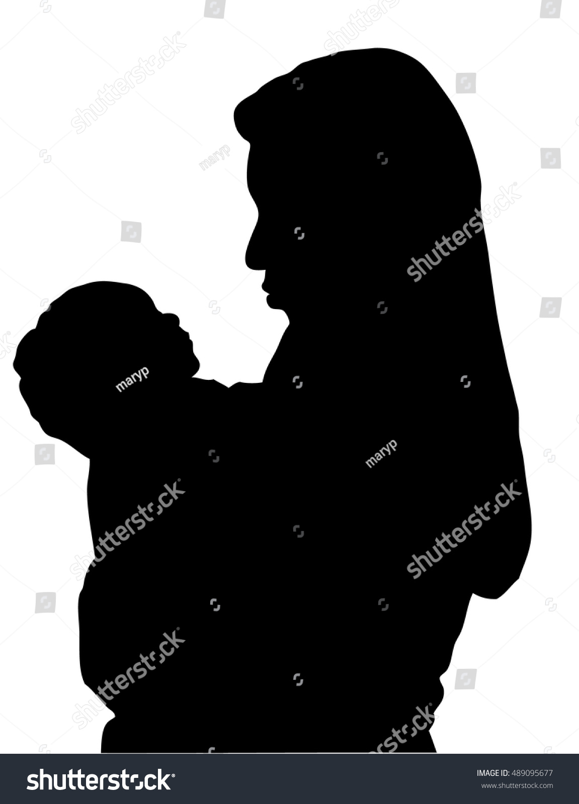 Mother Baby Silhouette Stock Vector (Royalty Free) 489095677 | Shutterstock