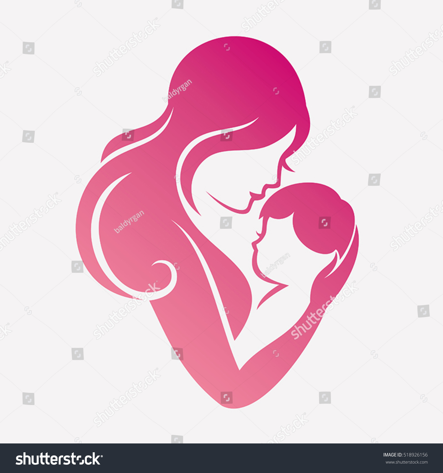 Mother Baby Stylized Vector Symbol Stock Vector (Royalty Free) 518926156