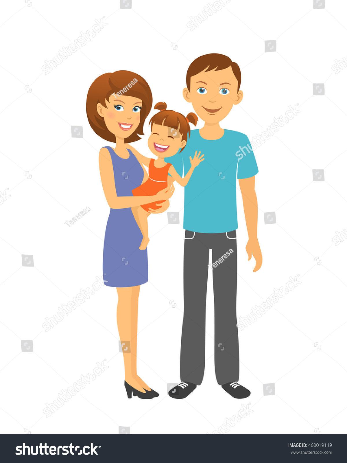 Mother And Father With Baby. Happy Family. Parents With Daughter Stock ...