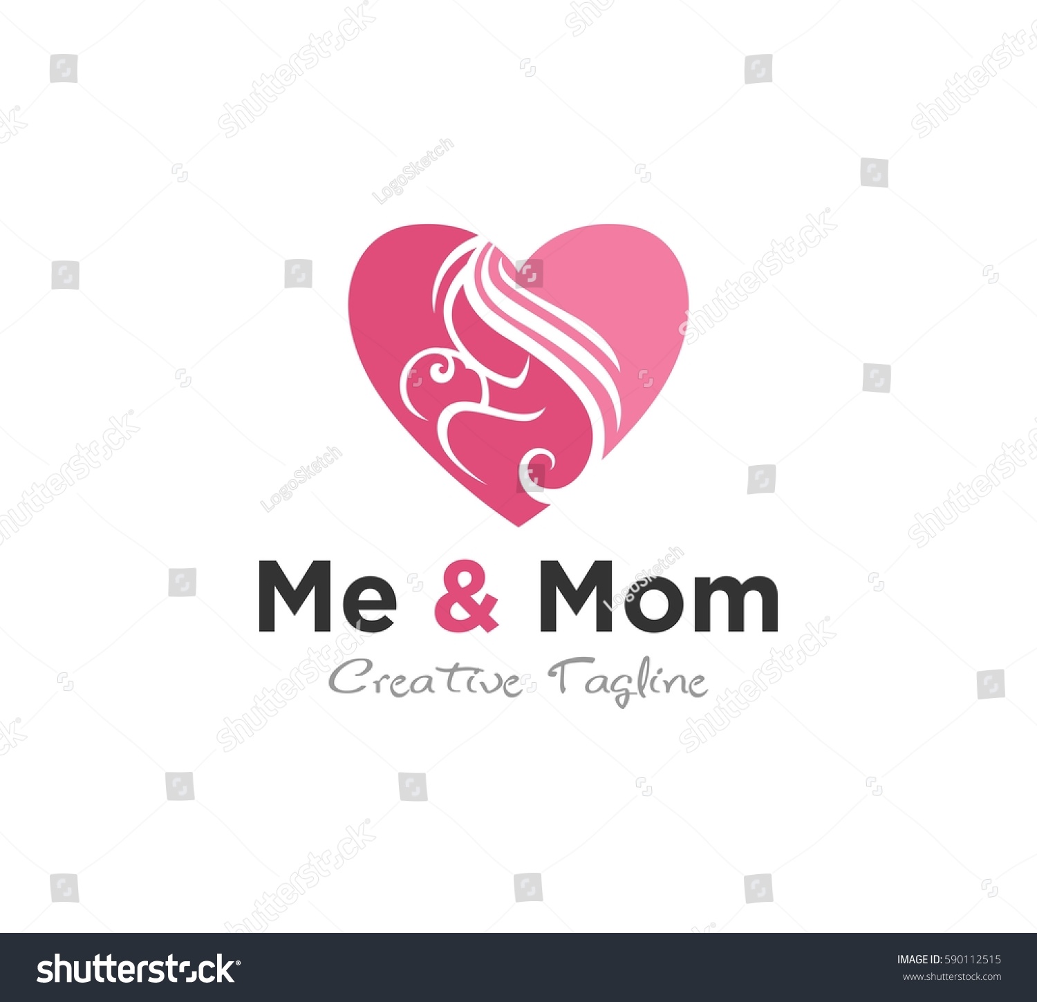 Download Mother Son Logo Template Stock Vector 590112515 - Shutterstock