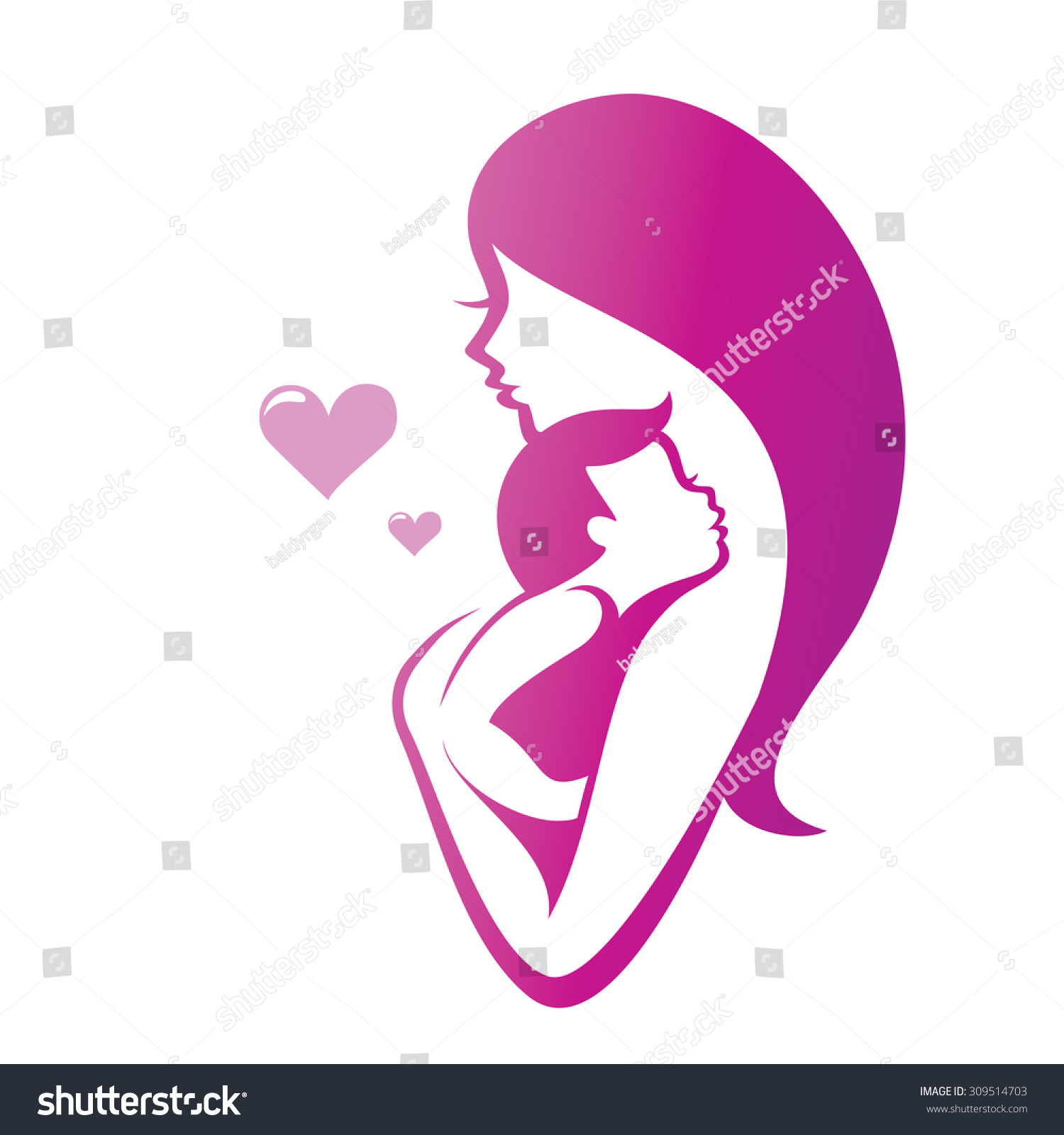 Mother Son Vector Symbol Stock Vector (Royalty Free) 309514703