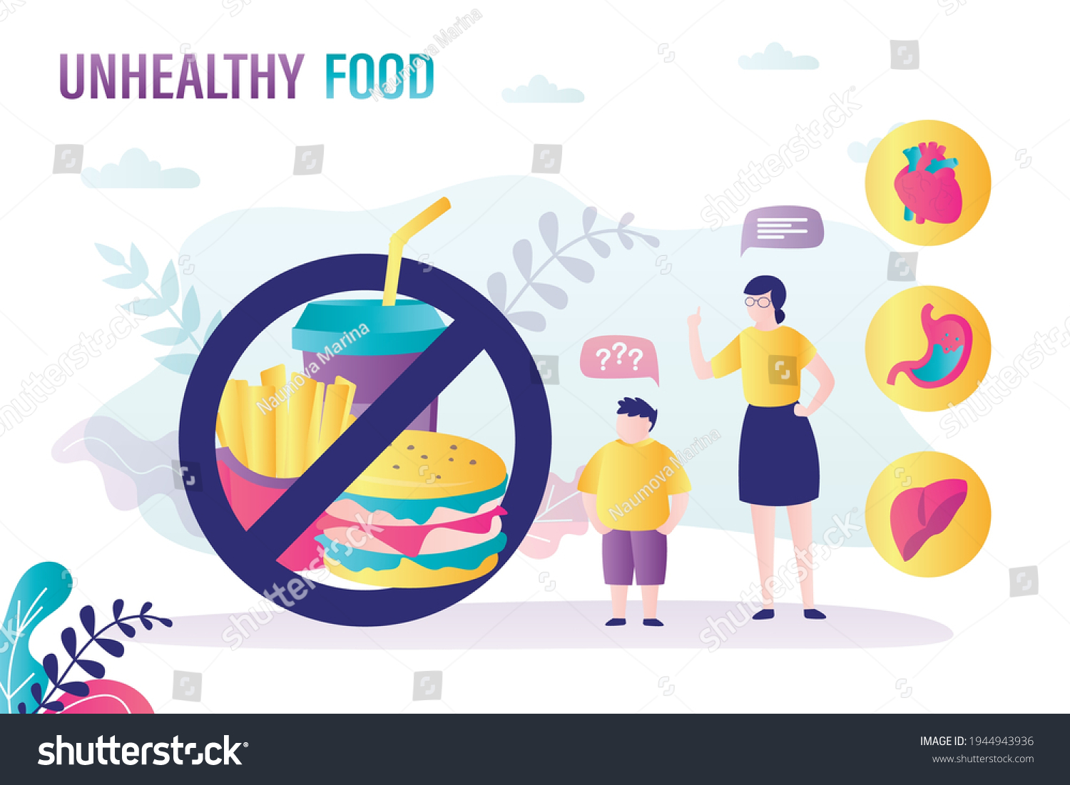 Mother Ask Fat Son Limiting Intake Stock Vector (Royalty Free ...