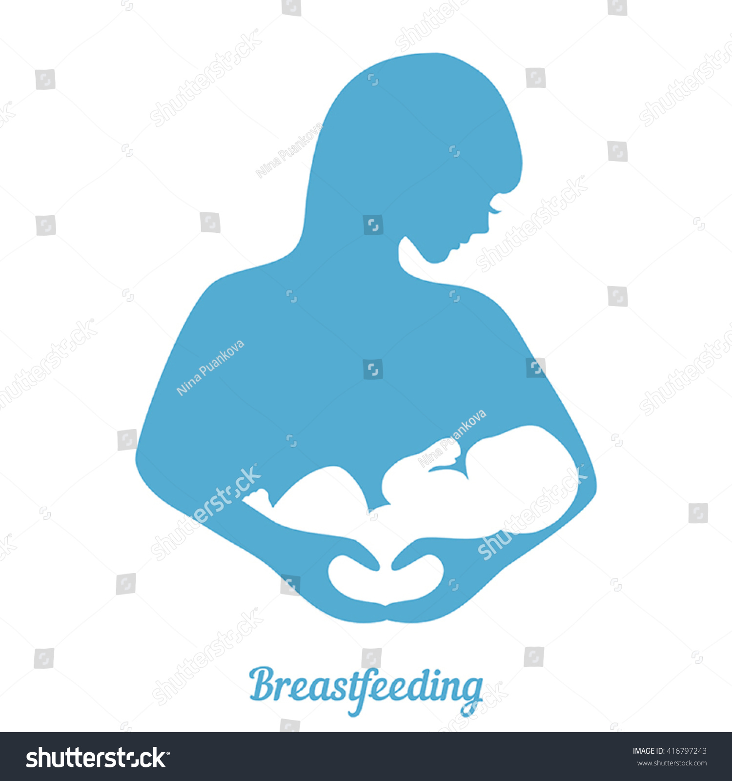 Mother Breastfeeding Symbol Illustration Woman Feeding Stock Vector ...