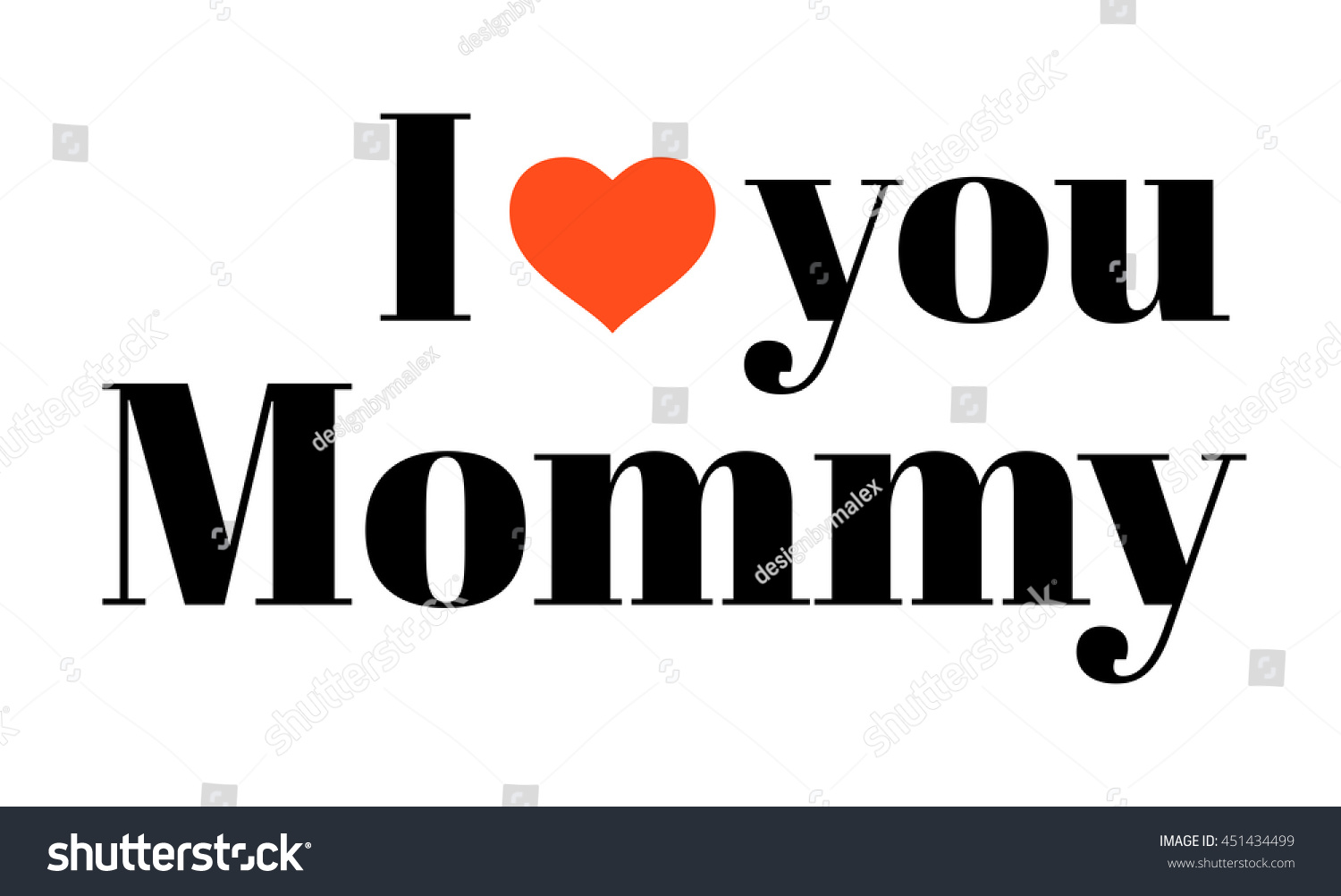 Mother Day Card Love You Mommy Stock Vector Royalty Free