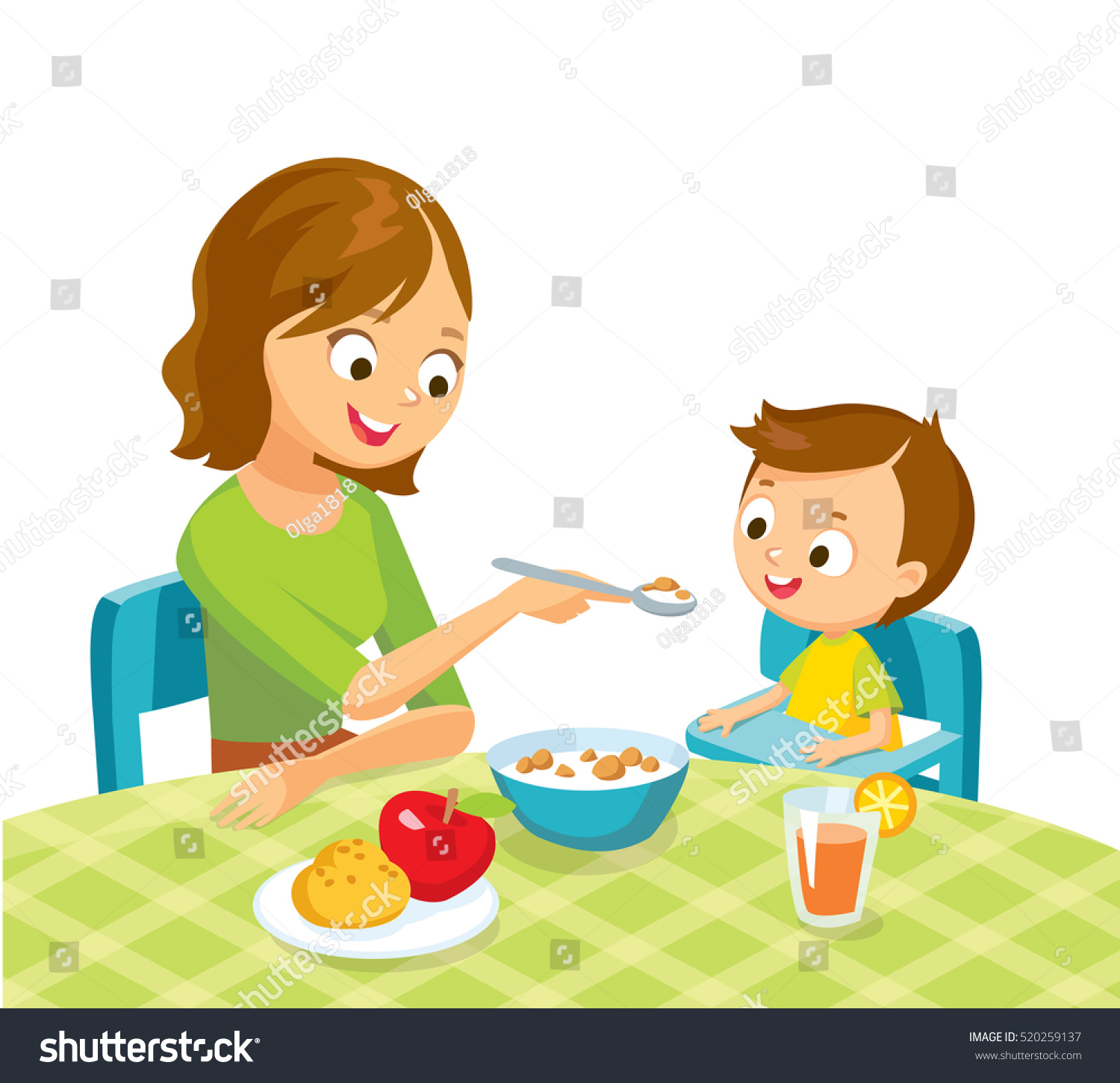 Download Mother Feeding Baby Boy Stock Vector 520259137 - Shutterstock