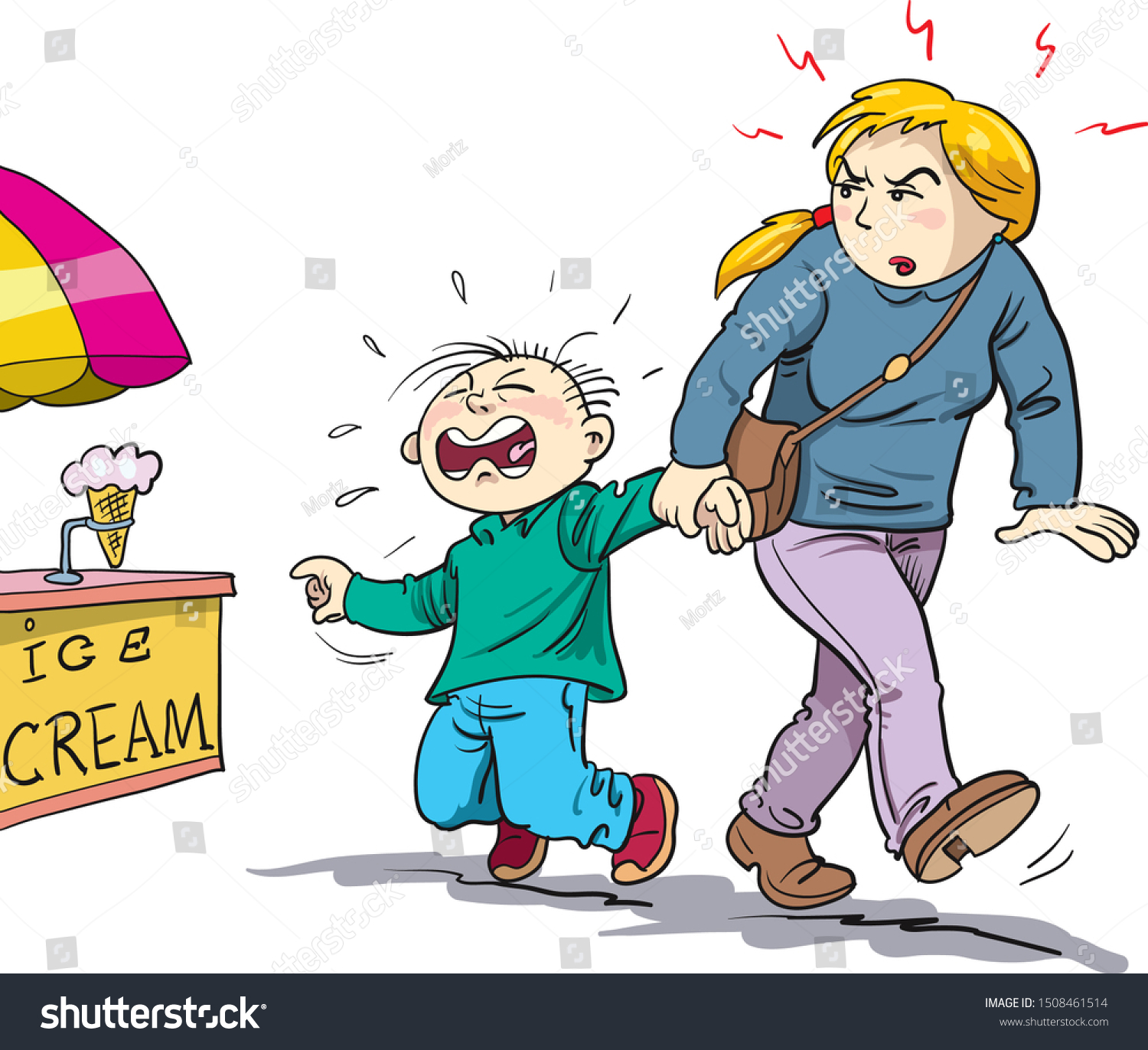 Mother Furious Her Son Stock Vector Royalty Free 1508461514 Shutterstock
