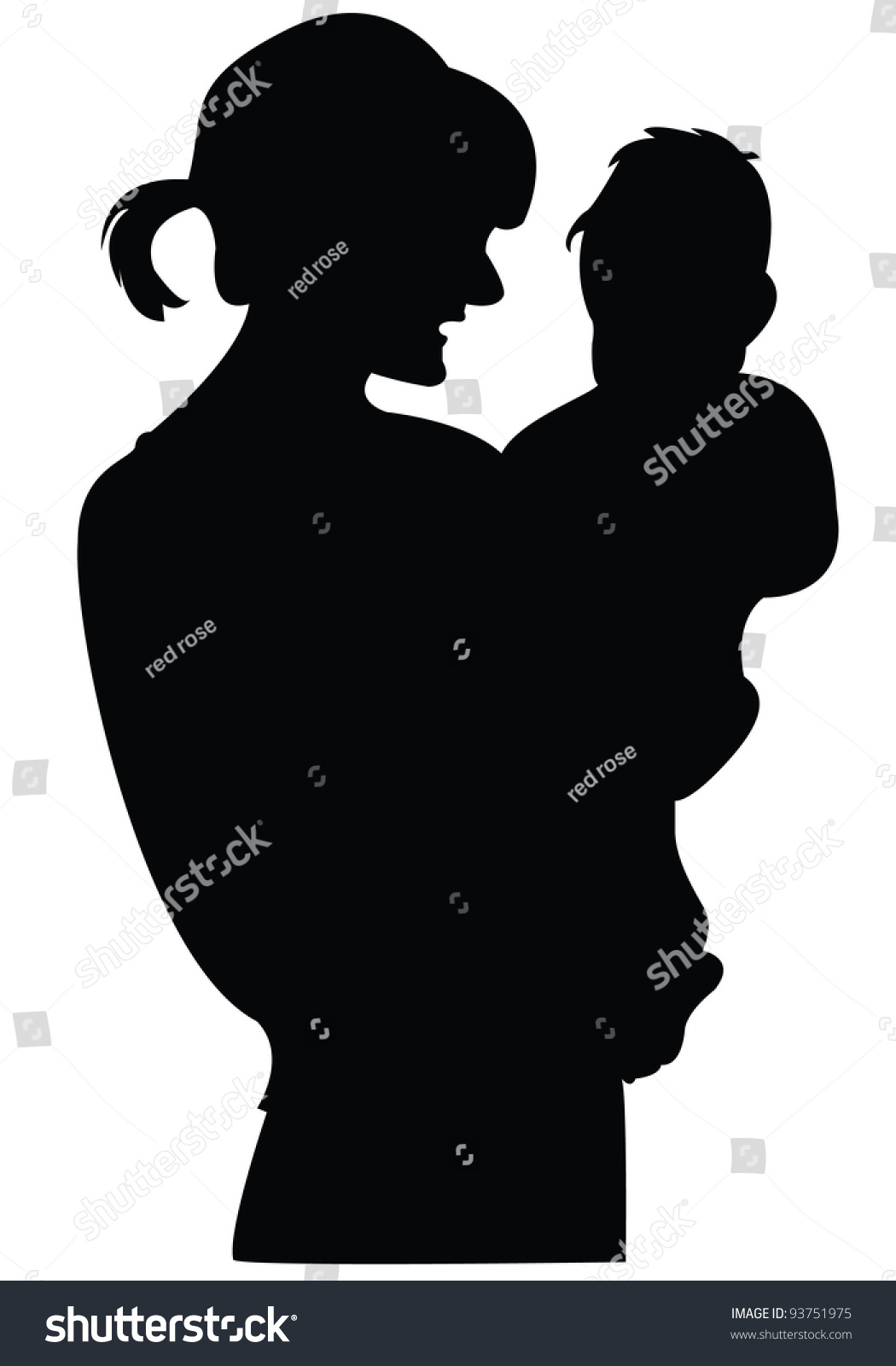 Mother Holding Baby Stock Vector (Royalty Free) 93751975