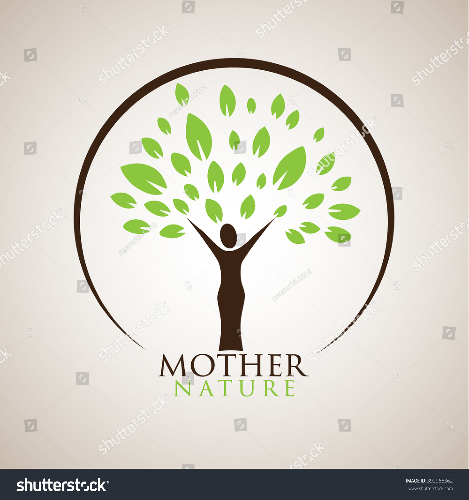 Mother Nature Logo Stock Vector Royalty Free 392966362