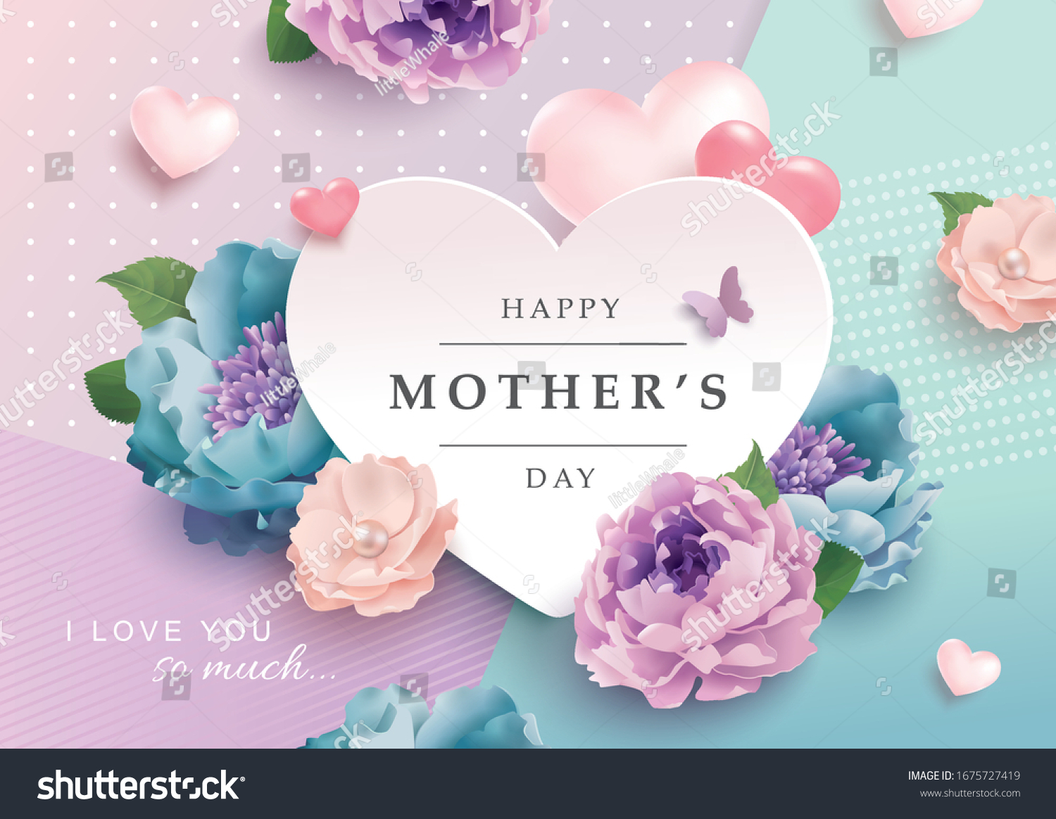 Mothers Day Greeting Card Beautiful Blossom Stock Vector Royalty Free 1675727419