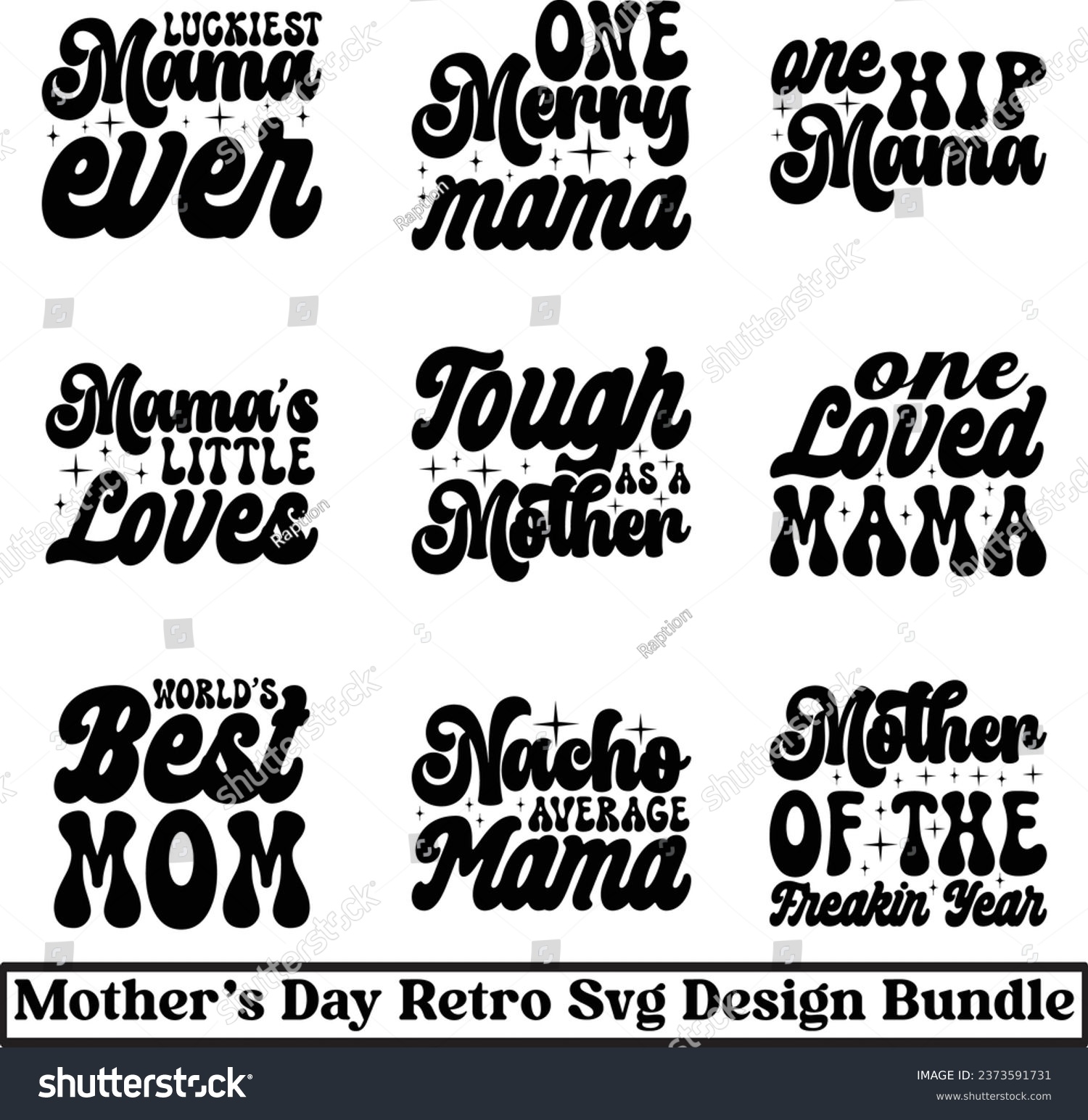SVG of mother's day retro ''svg'' design bundle and eps file svg