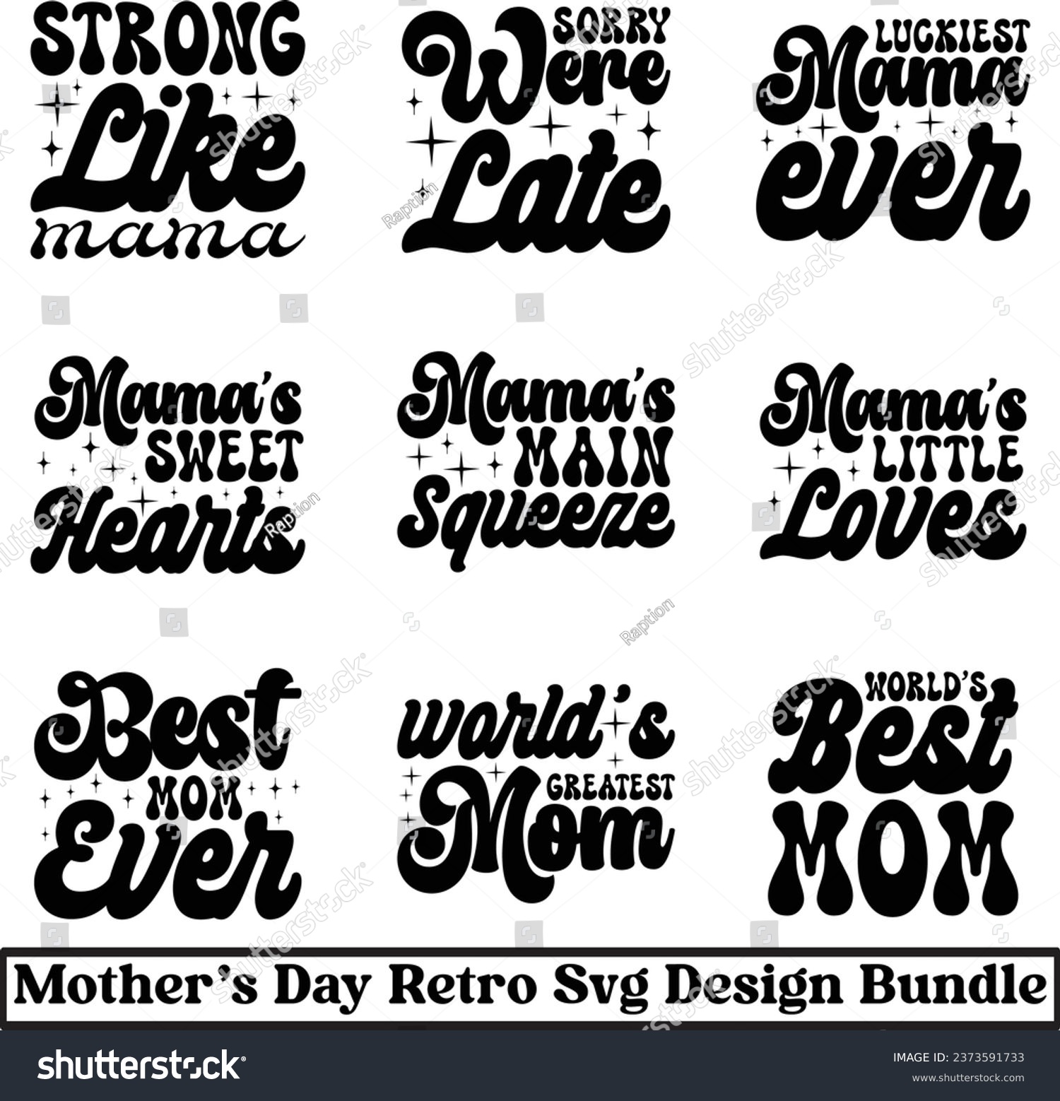 SVG of mother's day retro ''svg'' design bundle and eps file svg