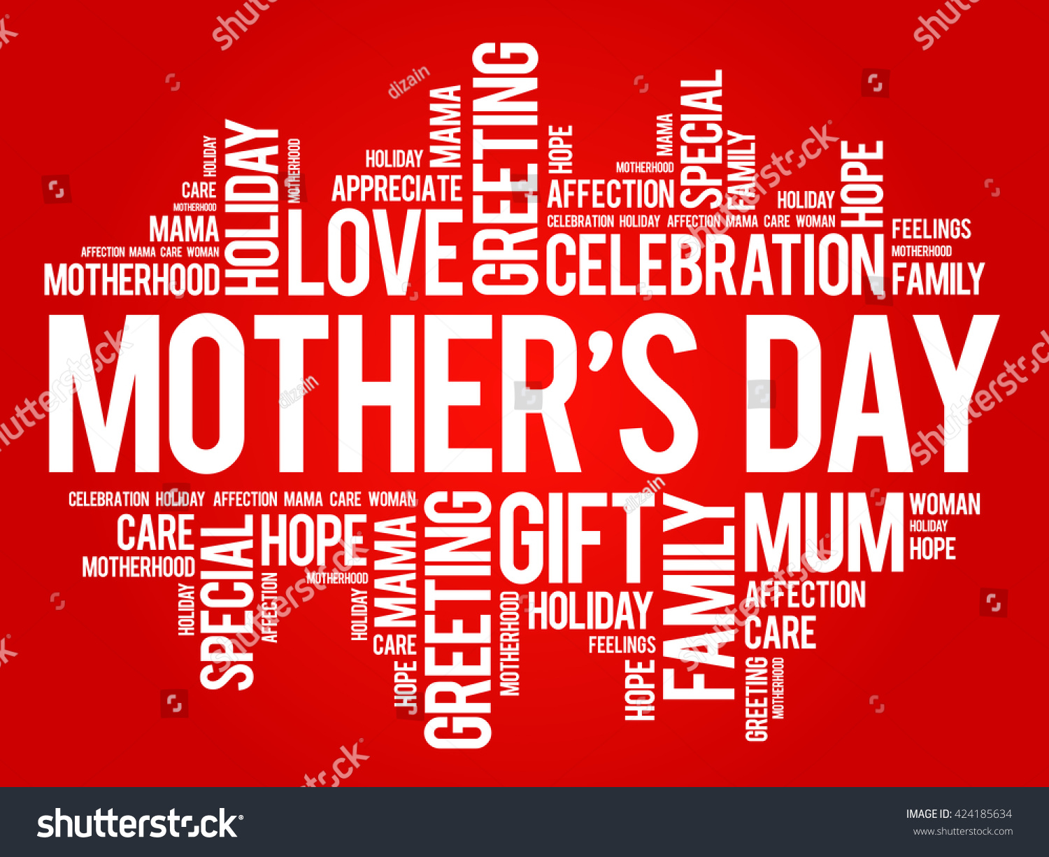 Mothers Day Word Cloud Care Love Stock Vector Royalty Free 424185634 Shutterstock