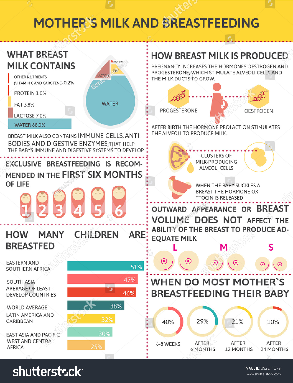 Mothers Milk Breastfeeding Infographiccharts Newborn Elements Stock ...