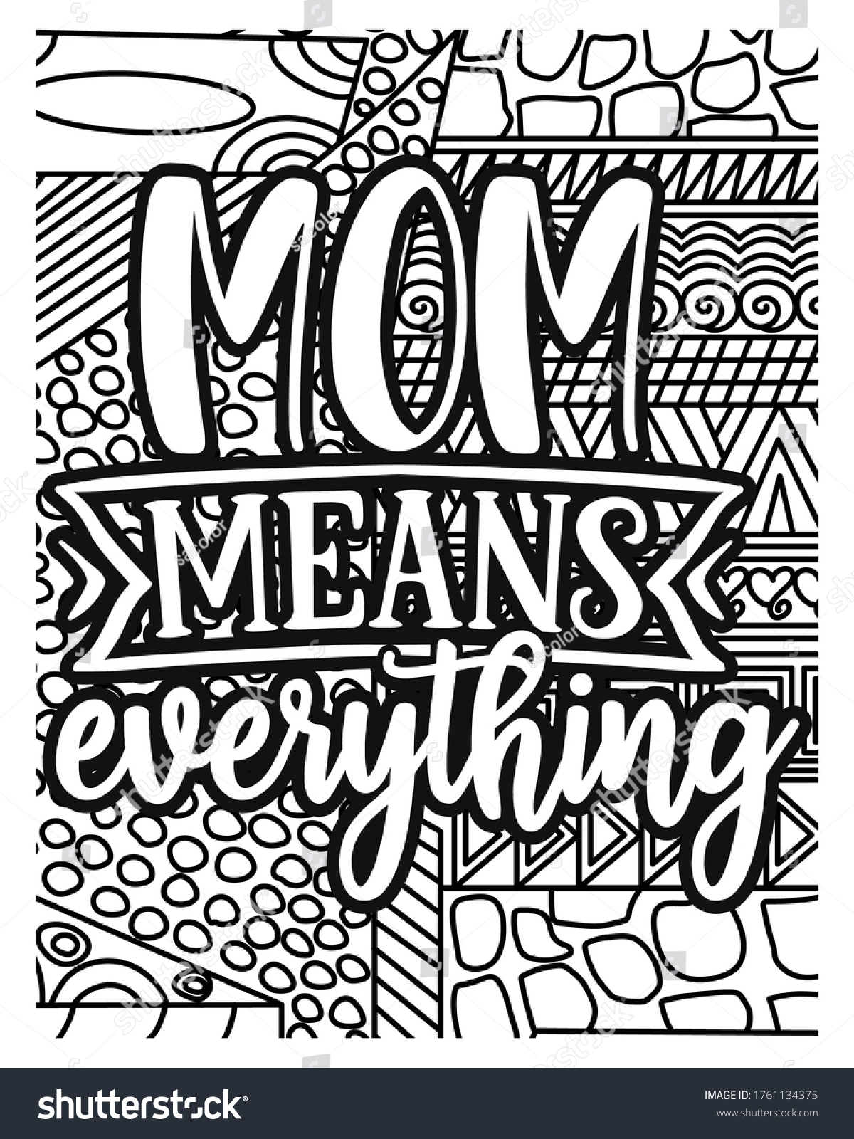 Mothers Motivation Coloring Book Pages Motivational Stock Vector ...