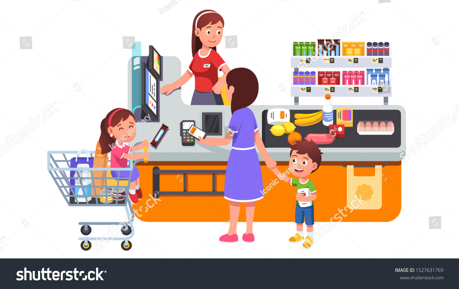 216 Children Buying Store Clipart Images Stock Photos And Vectors