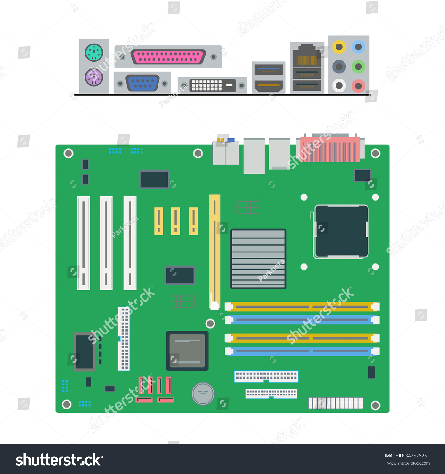 Download Motherboard Motherboard Icon On White Background Stock ...