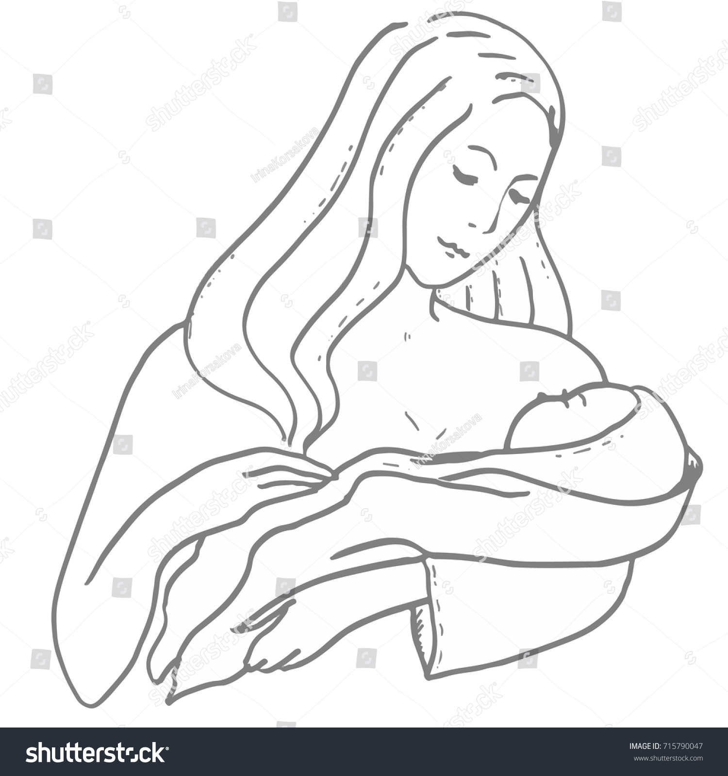 Motherhood Childhood Young Woman Newborn On Stock Vector (Royalty Free ...