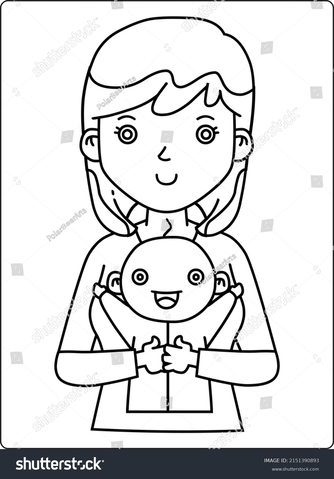 Mothers Day Coloring Pages Children Cute Stock Vector (Royalty Free ...