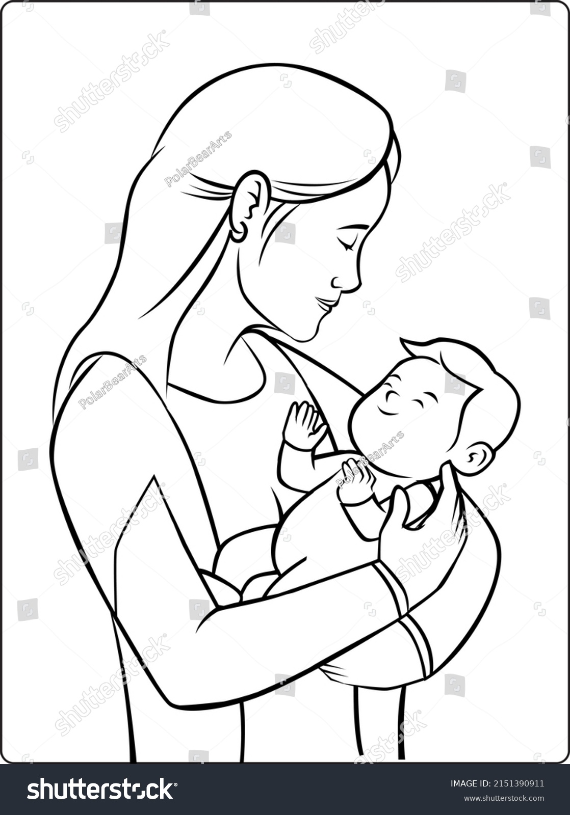 Mothers Day Coloring Pages Children Cute Stock Vector (royalty Free 