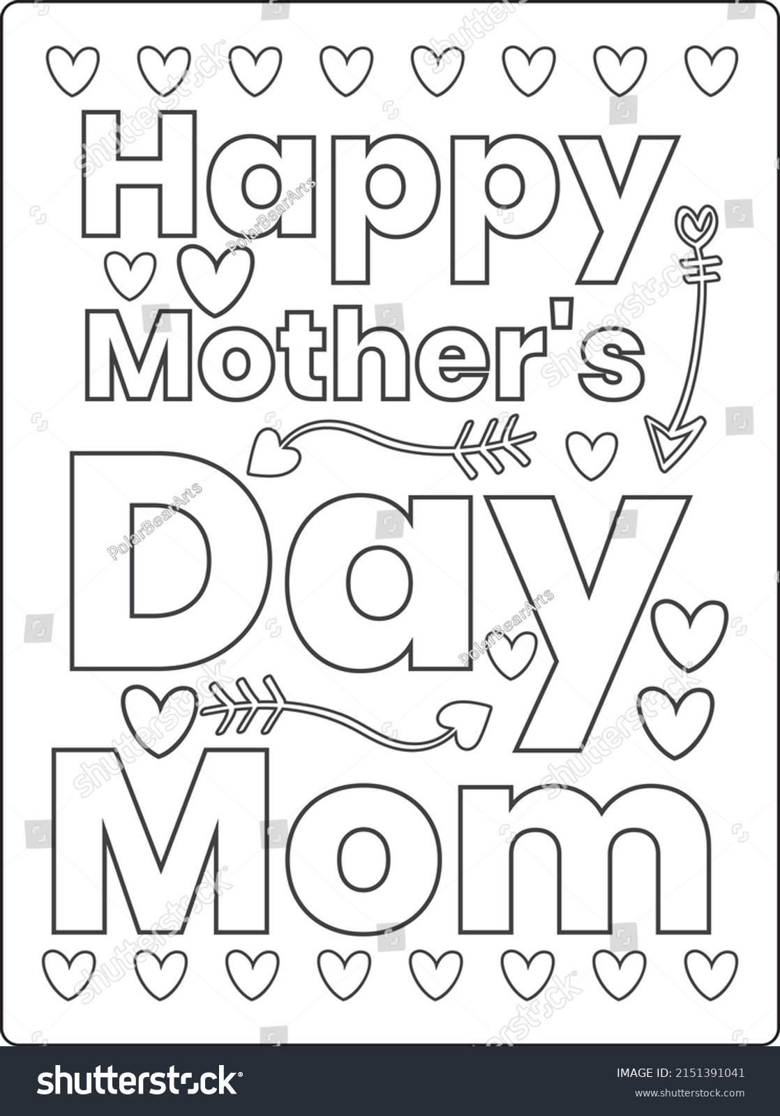 Mothers Day Coloring Pages Children Cute Stock Vector (Royalty Free ...