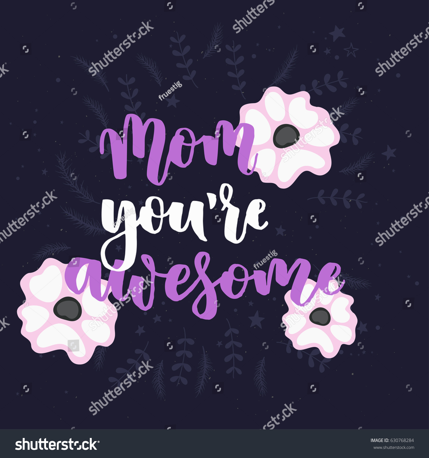 Mothers Day Lettering Overlays Vector Calligraphy Stock Vector Royalty Free 630768284