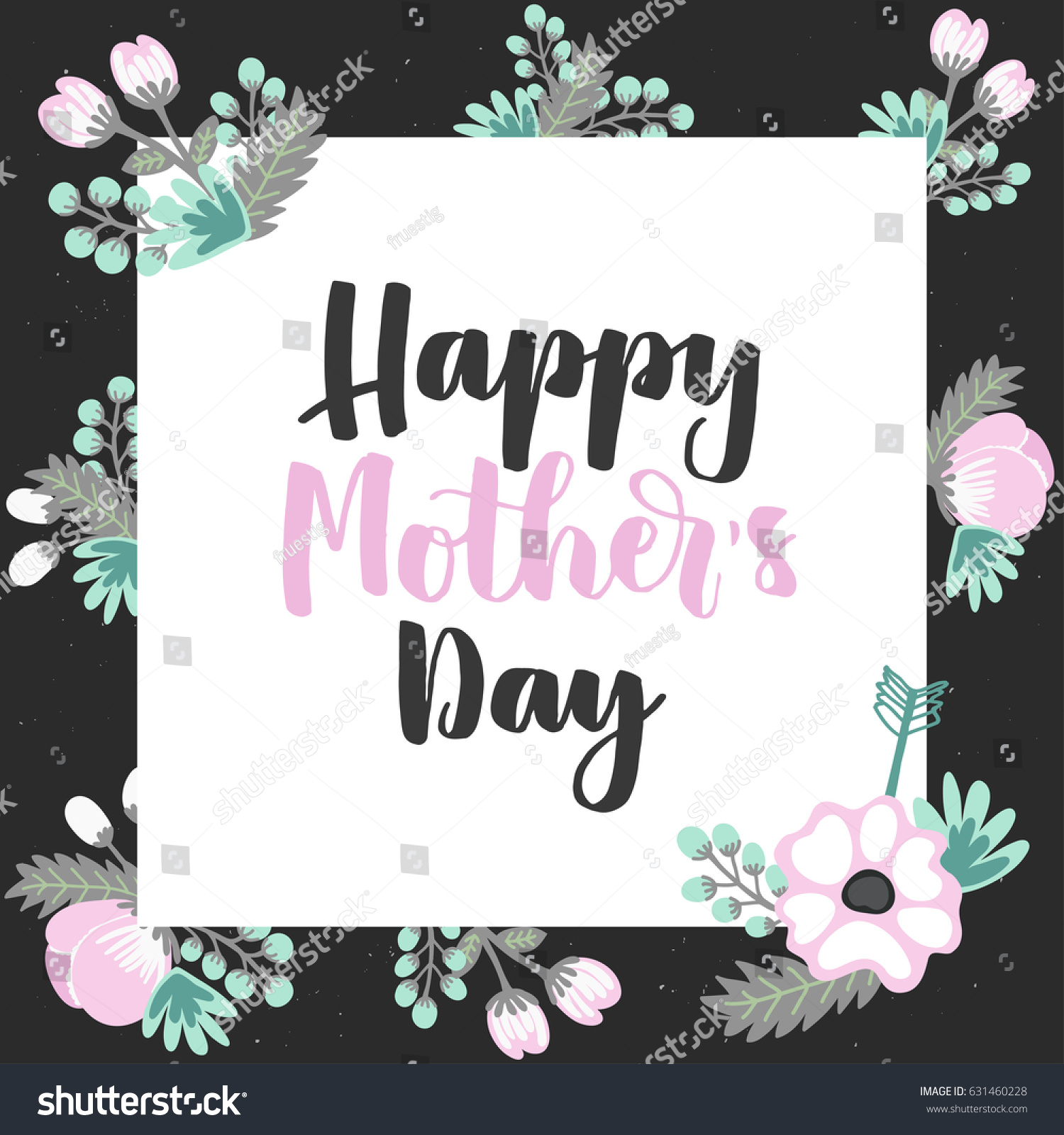 Mothers Day Lettering Overlays Vector Calligraphy Stock Vector Royalty Free 631460228