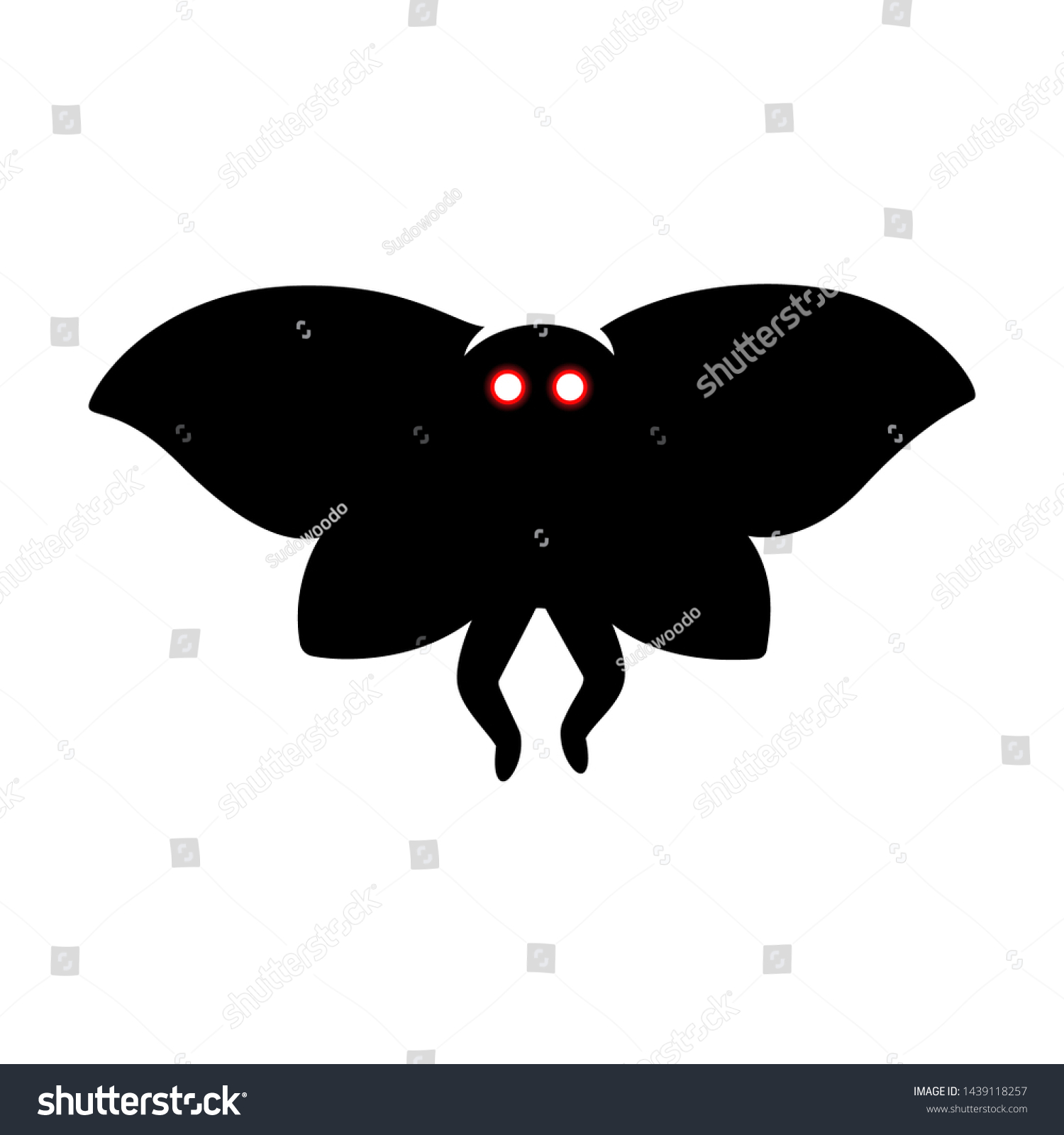 SVG of Mothman monster, paranormal cryptid creature from West Virginia folklore. Creepy silhouette vector illustration. svg