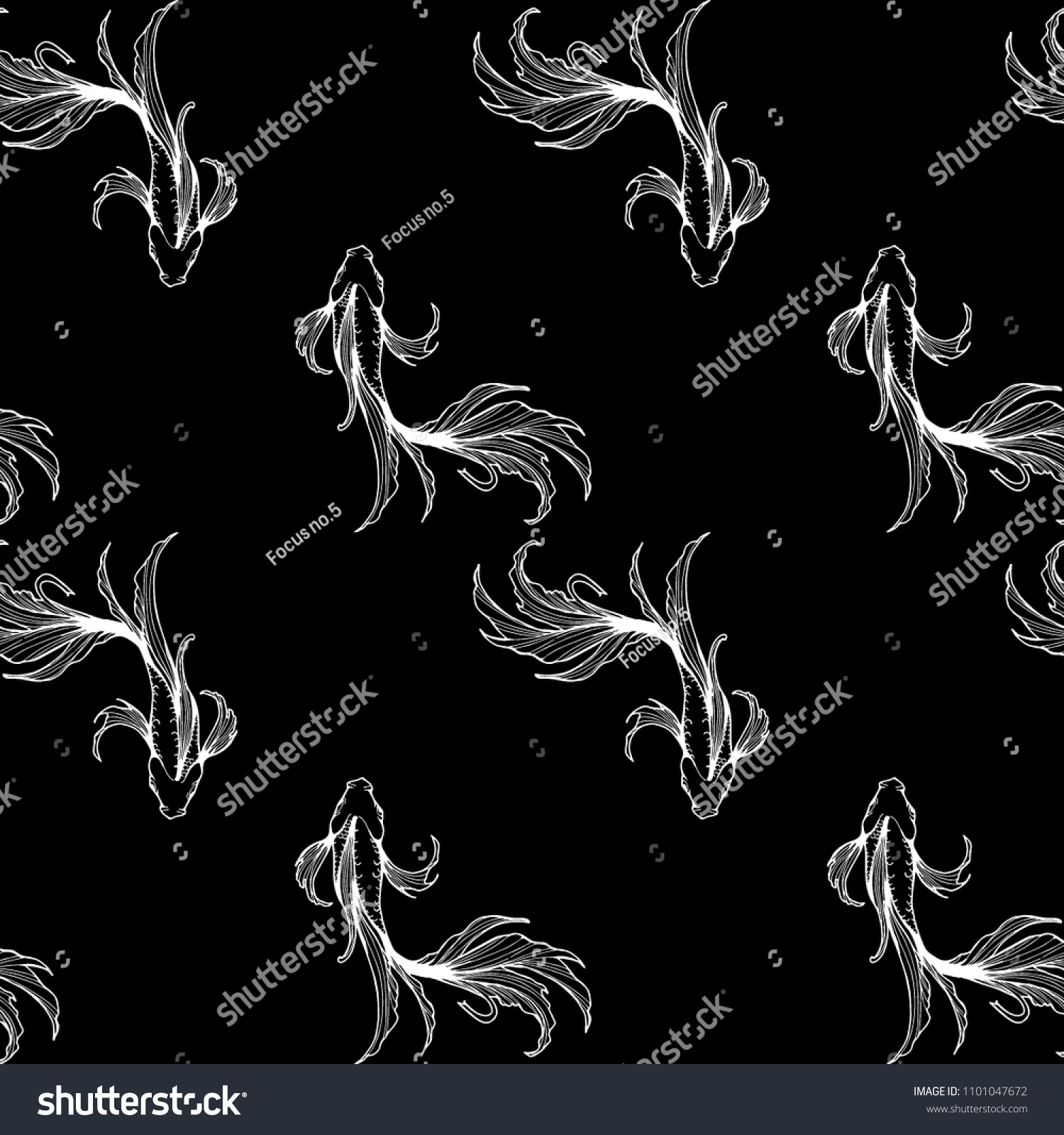 Motif Flat Lay Or Top View Fighting Fish Or Betta Motif Flat Lay Or Top View Fighting Fish Or Betta