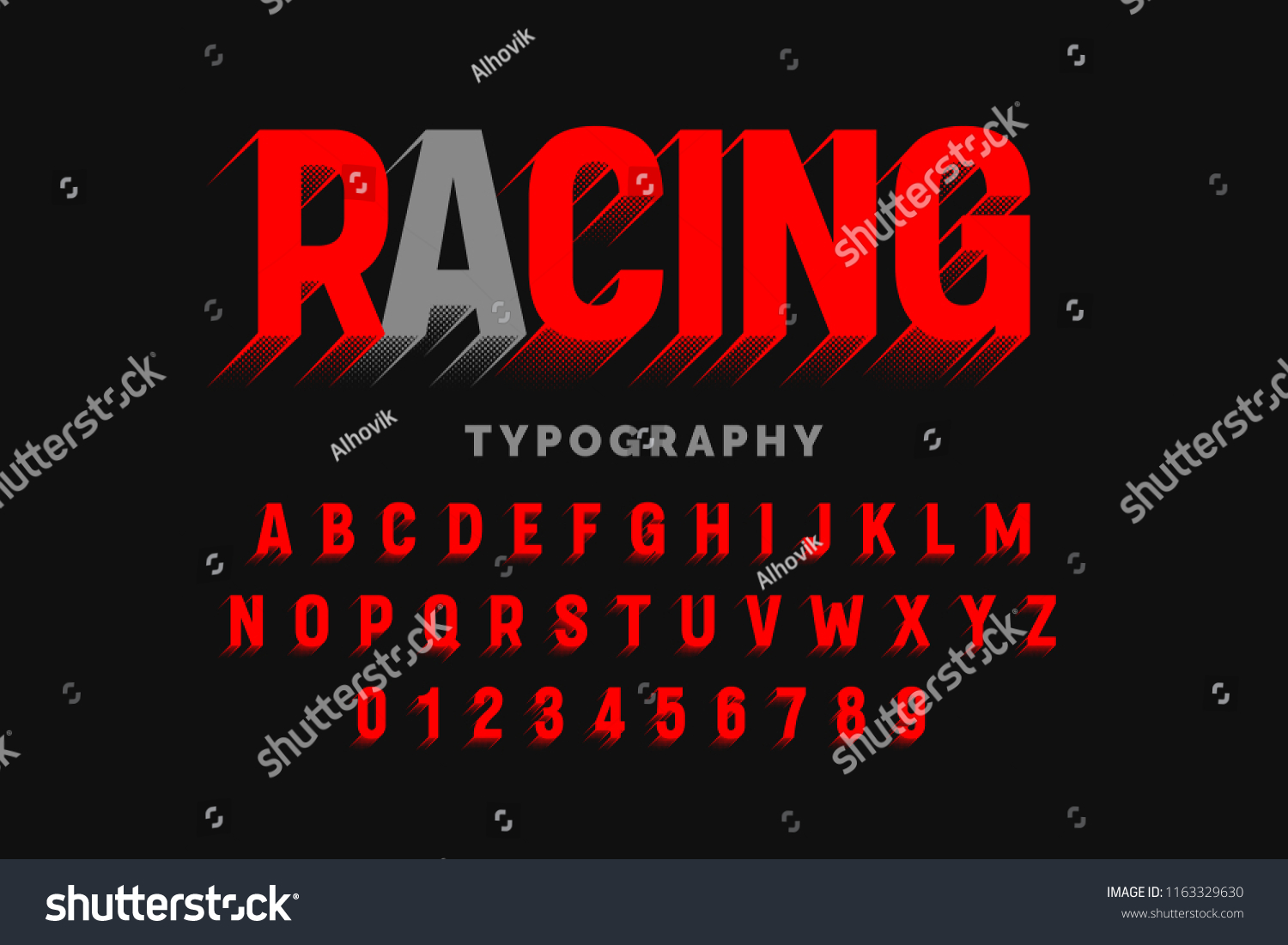 SVG of Motion effect font design, speedy style alphabet letters and numbers vector illustration svg