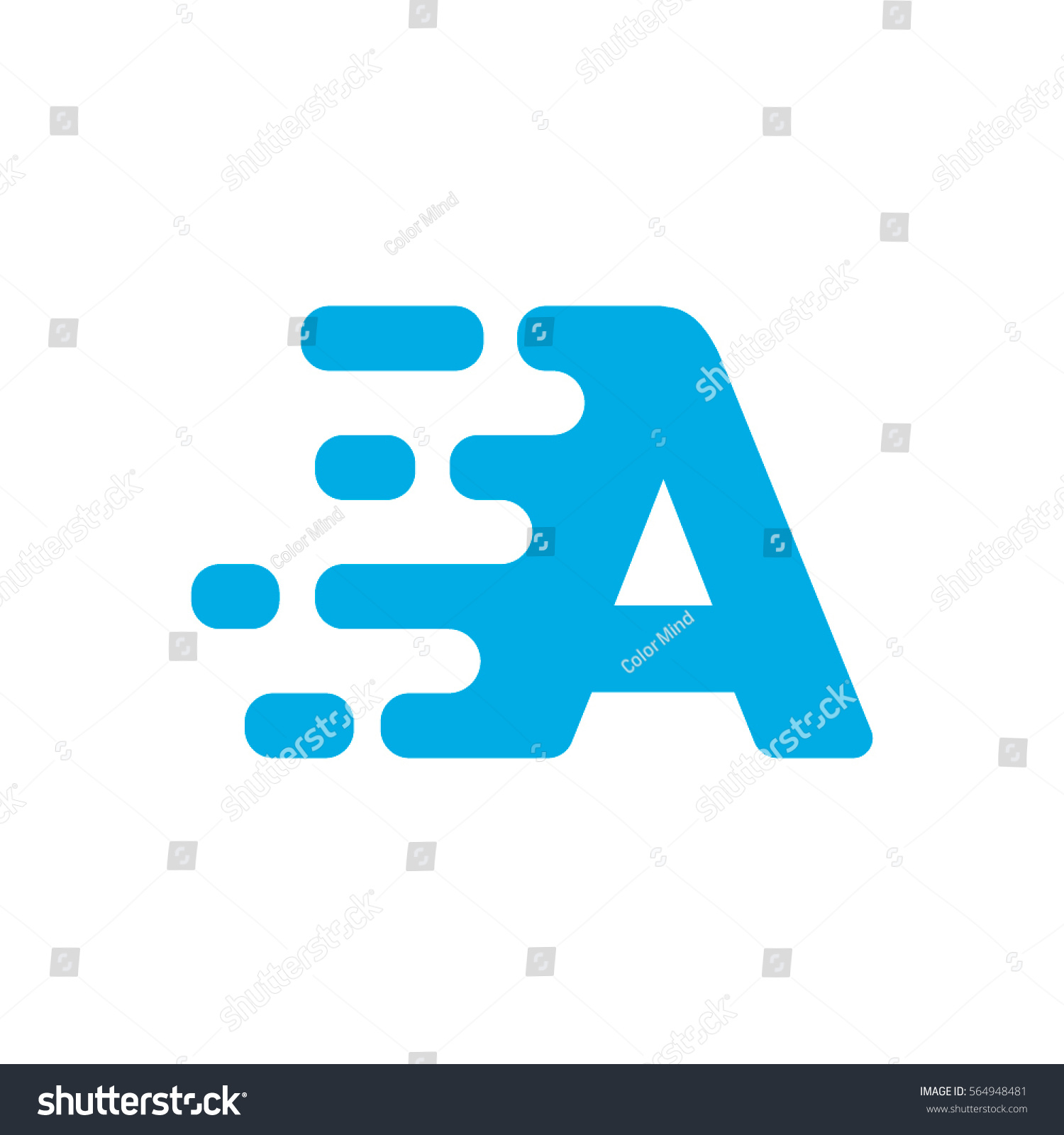 Motion Speed Line Letter Logo Design Stock Vector (Royalty Free ...