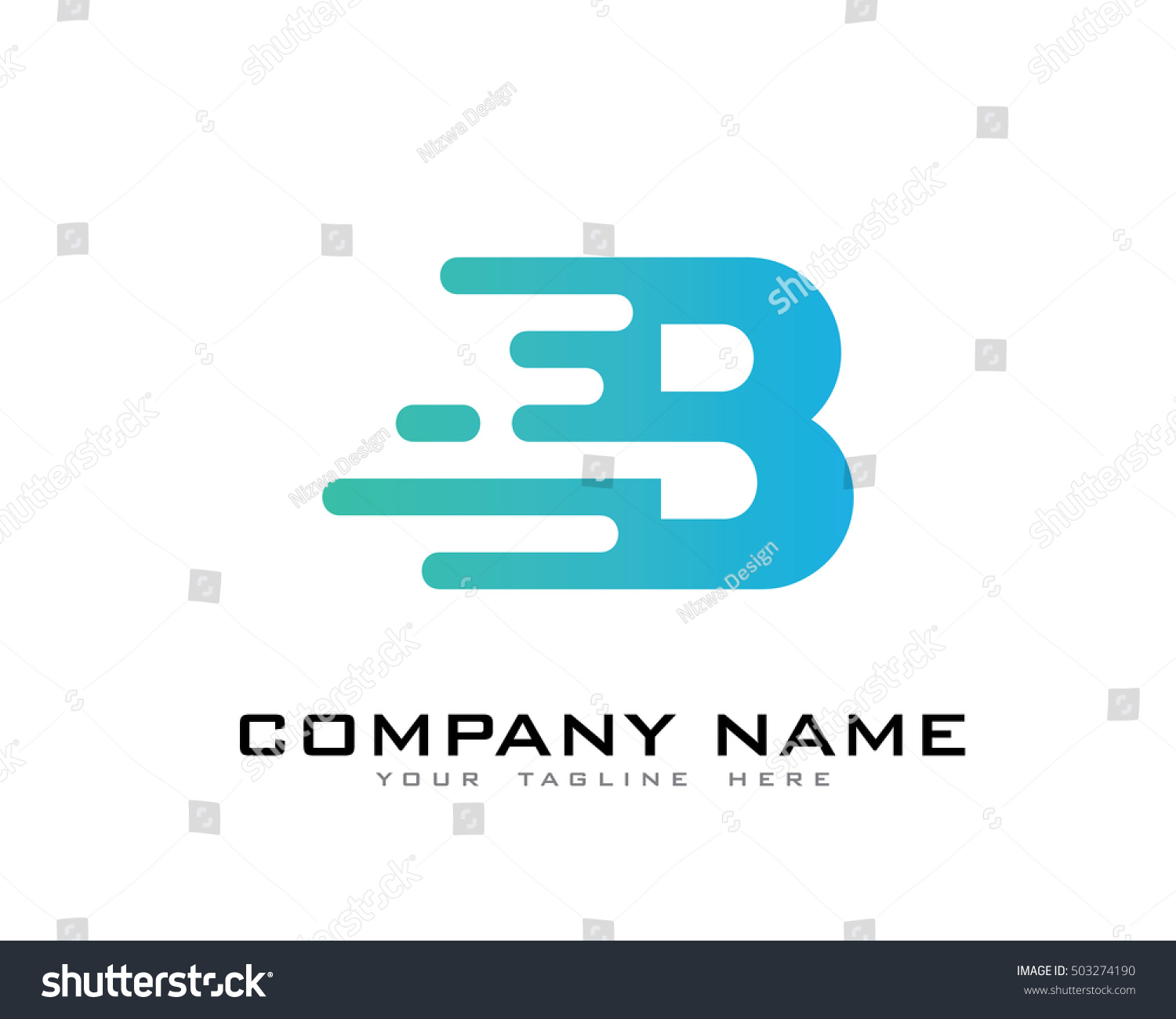 Motion Speed Line Letter B Logo: Vetor Stock (livre De Direitos ...