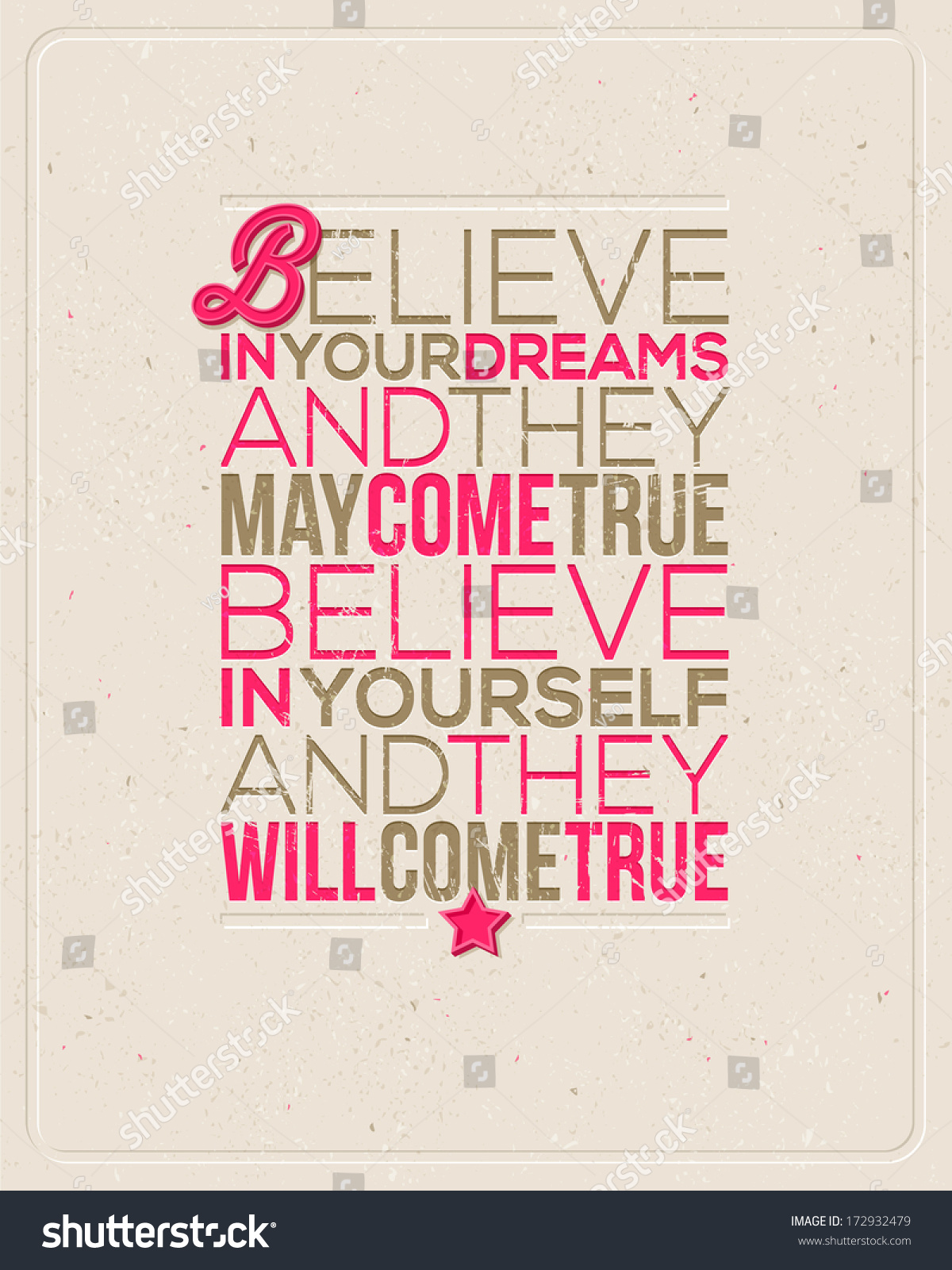 Motivating Quotes Believe Your Dreams They Stock Vector Royalty