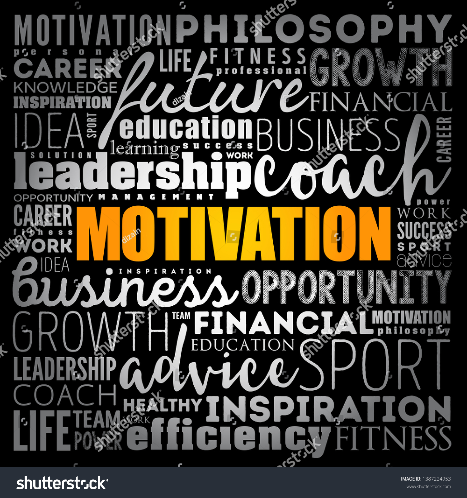 Motivation Word Cloud Collage Coaching Concept Stock Vector Royalty Free