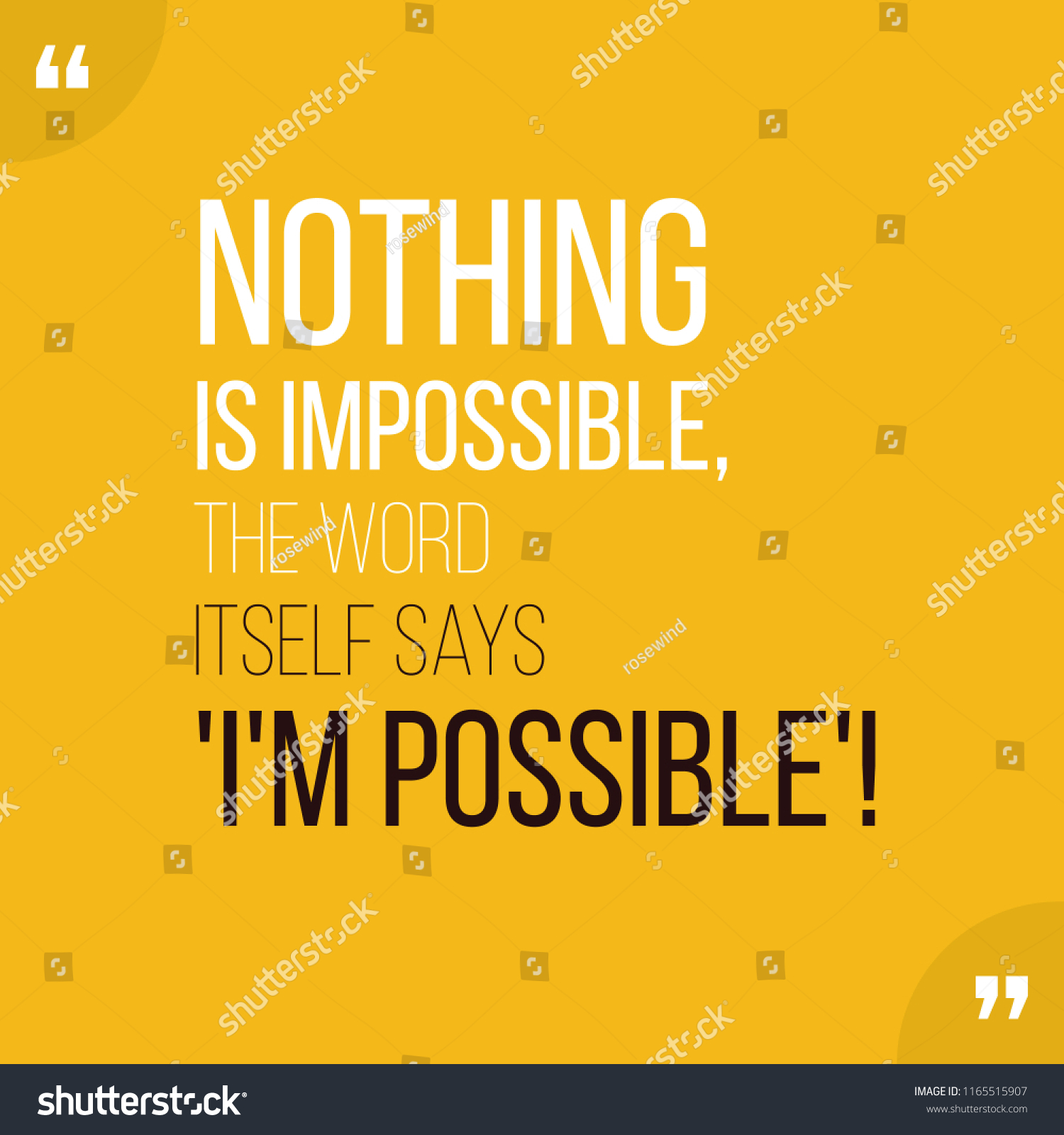 Motivational Quote Inspiration Nothing Impossible Word Stock Vector Royalty Free