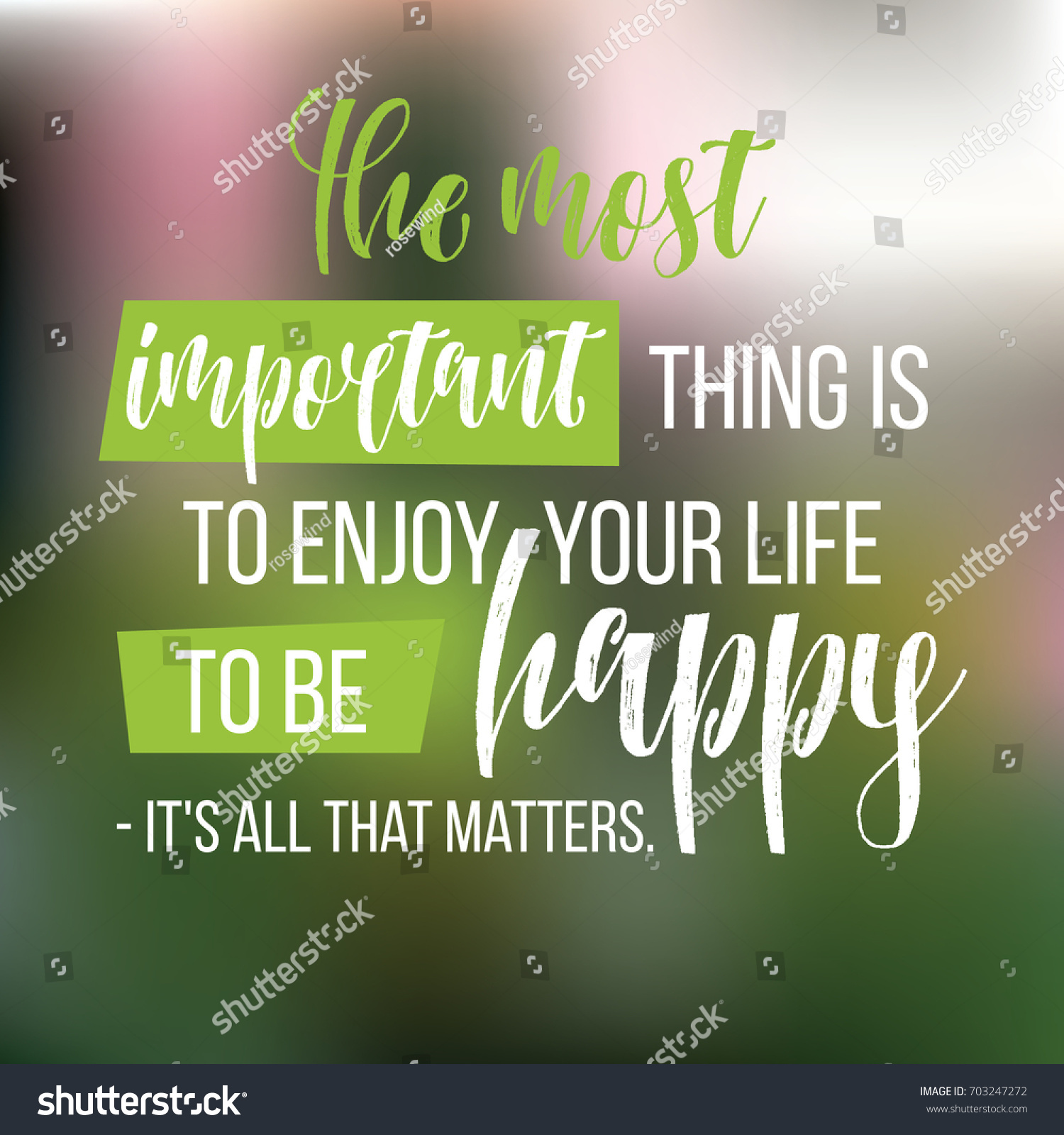 Motivational Quote Inspiration Most Important Thing Stock Vector