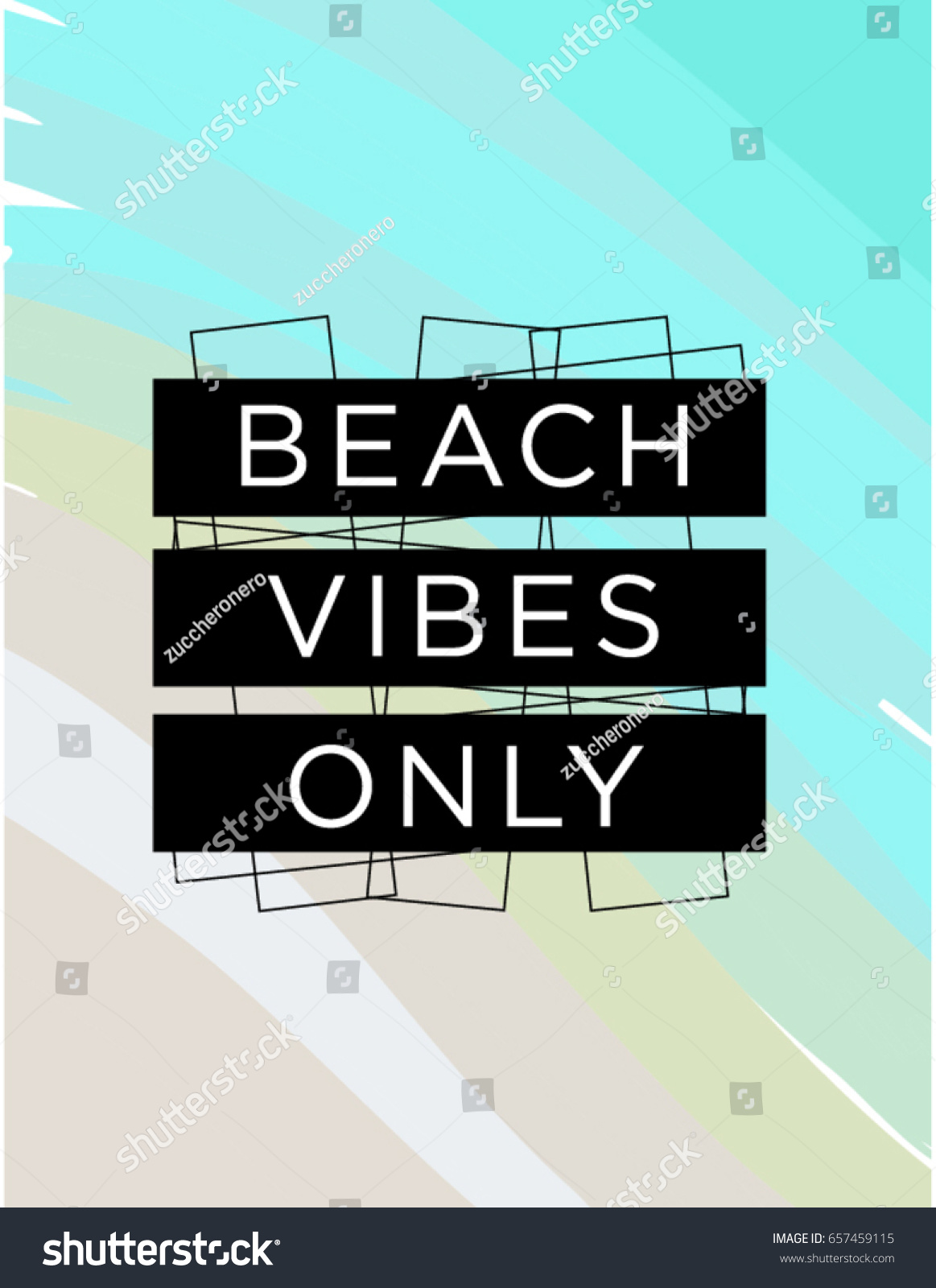 Motivational Quote Poster Beach Vibes Only Stock Vector (Royalty Free ...