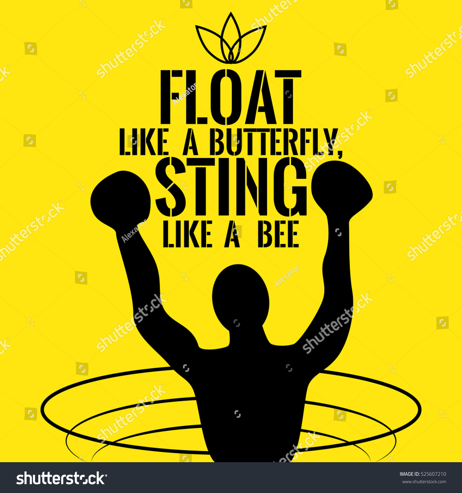 Motivational Quote Success Float Like Butterfly Stock Vector Royalty Free