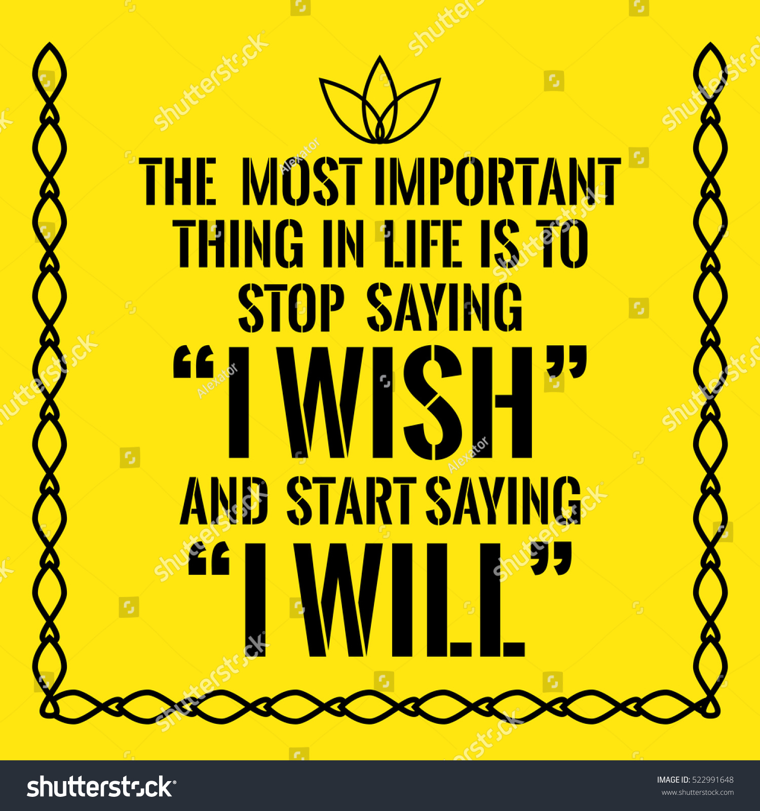 Motivational Quote Most Important Thing Life Stock Vector (Royalty Free ...