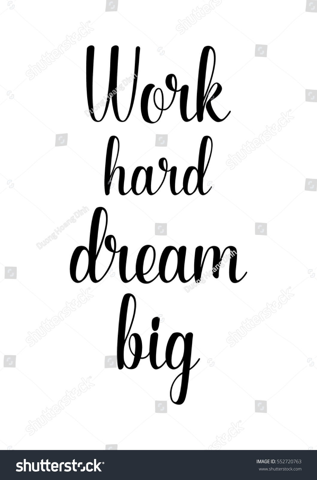 Motivational Quote Vector Lettering Poster Black Stock Vector (Royalty ...