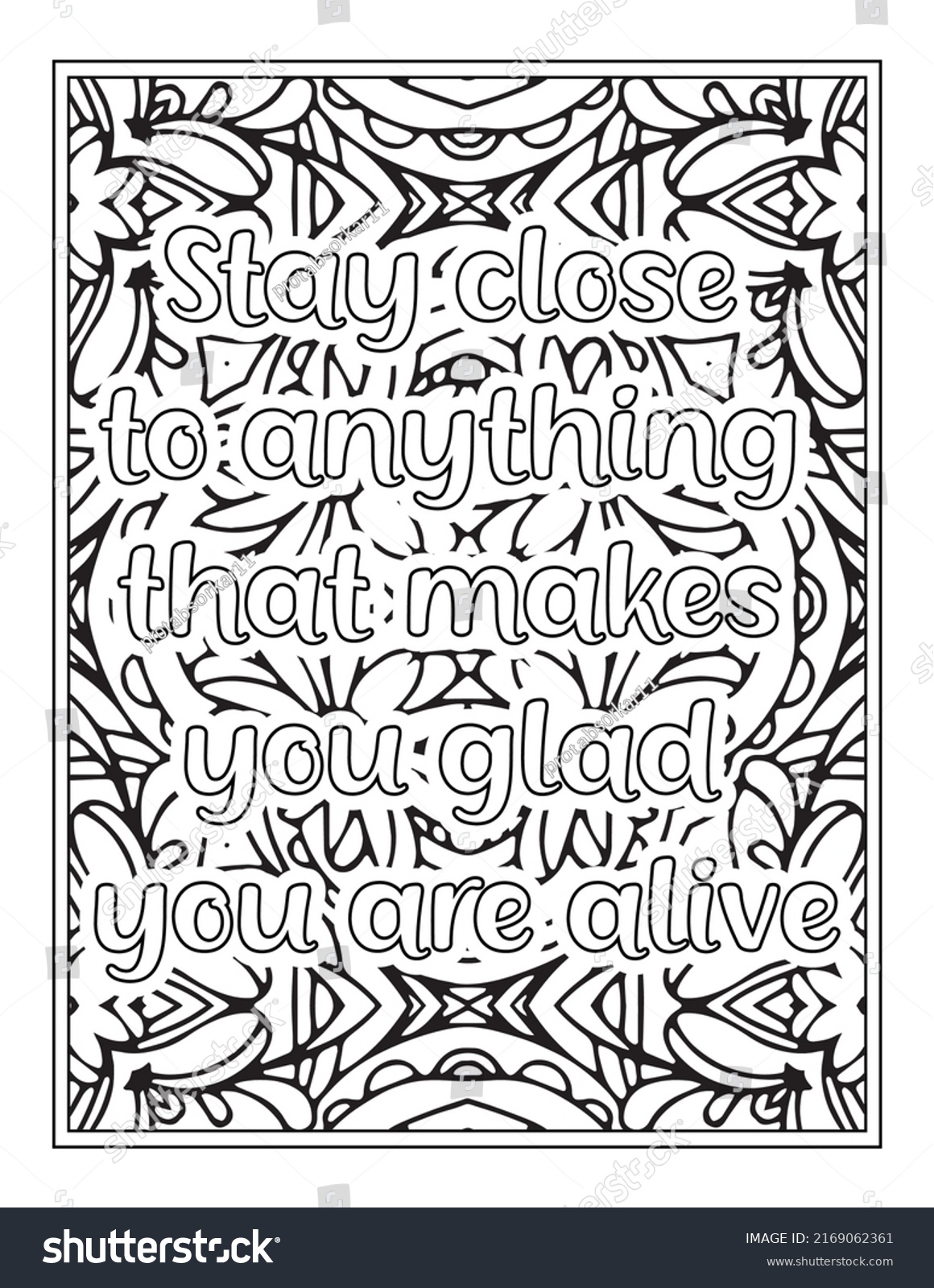 Motivational Quotes Coloring Book Pages Stock Vector (Royalty Free