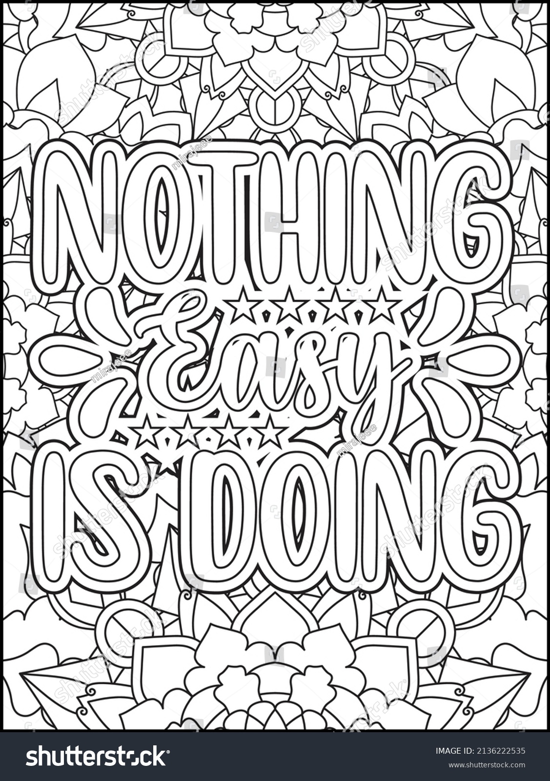 Motivational Quotes Coloring Page Inspirational Quotes Stock Vector ...