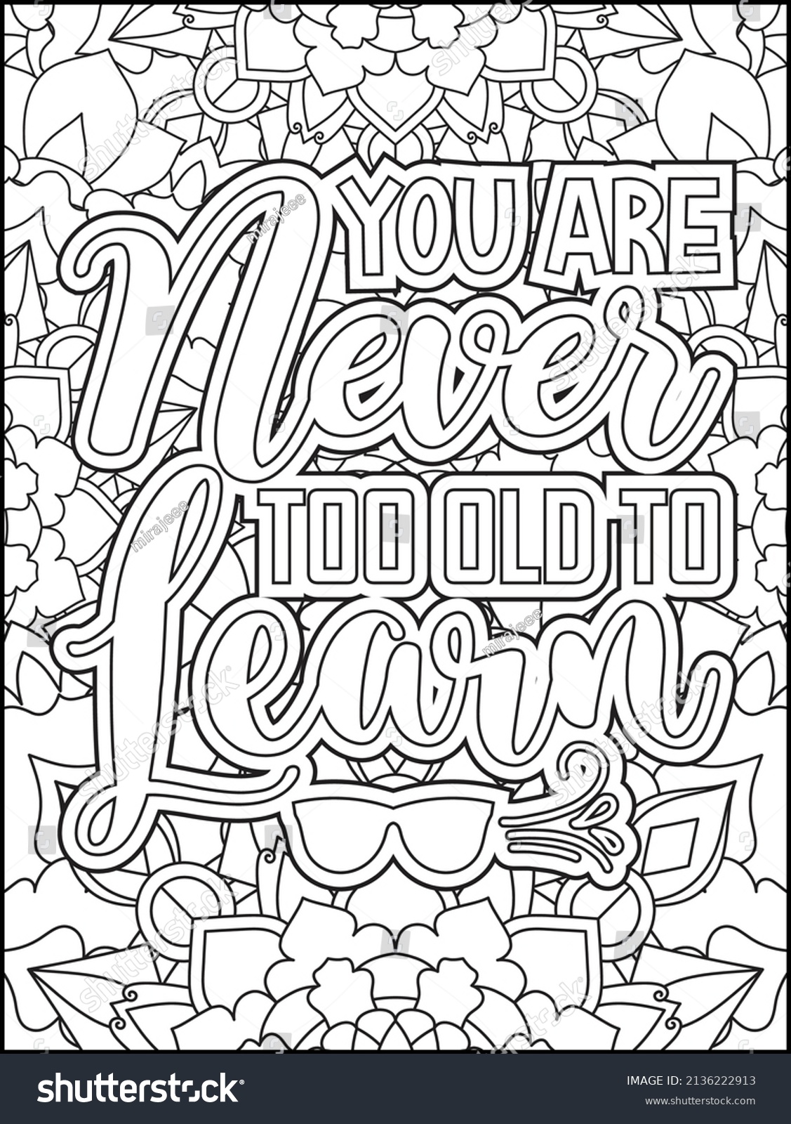 Motivational Quotes Coloring Page Inspirational Quotes Stock Vector ...