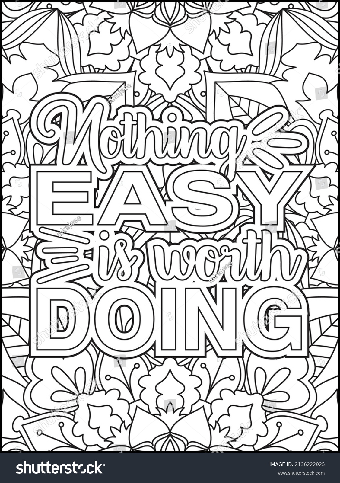 Motivational Quotes Coloring Page Inspirational Quotes Stock Vector ...