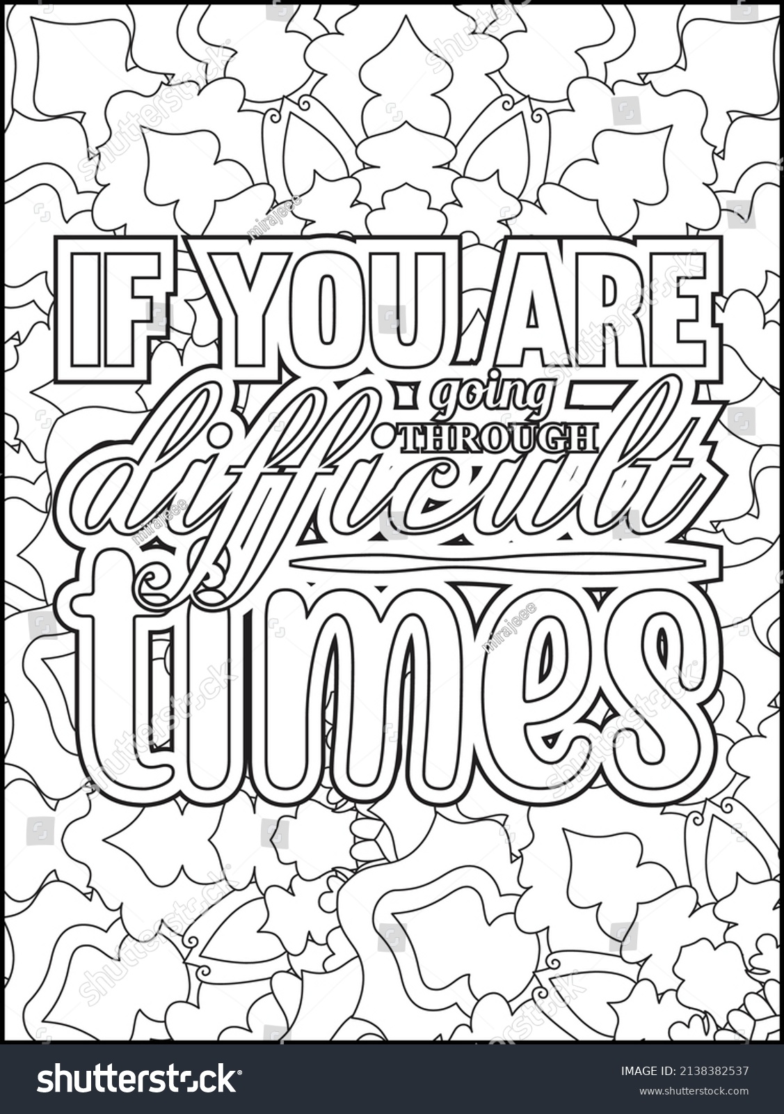 Motivational Quotes Coloring Page Inspirational Quotes Stock Vector ...