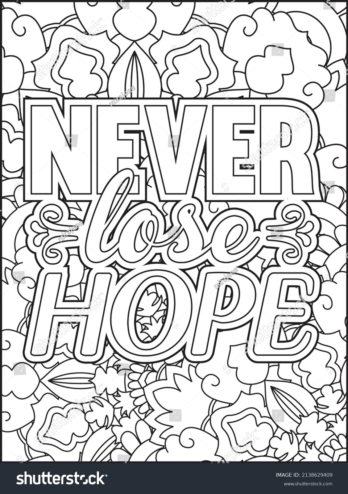 Motivational Quotes Coloring Page Inspirational Quotes Stock Vector ...