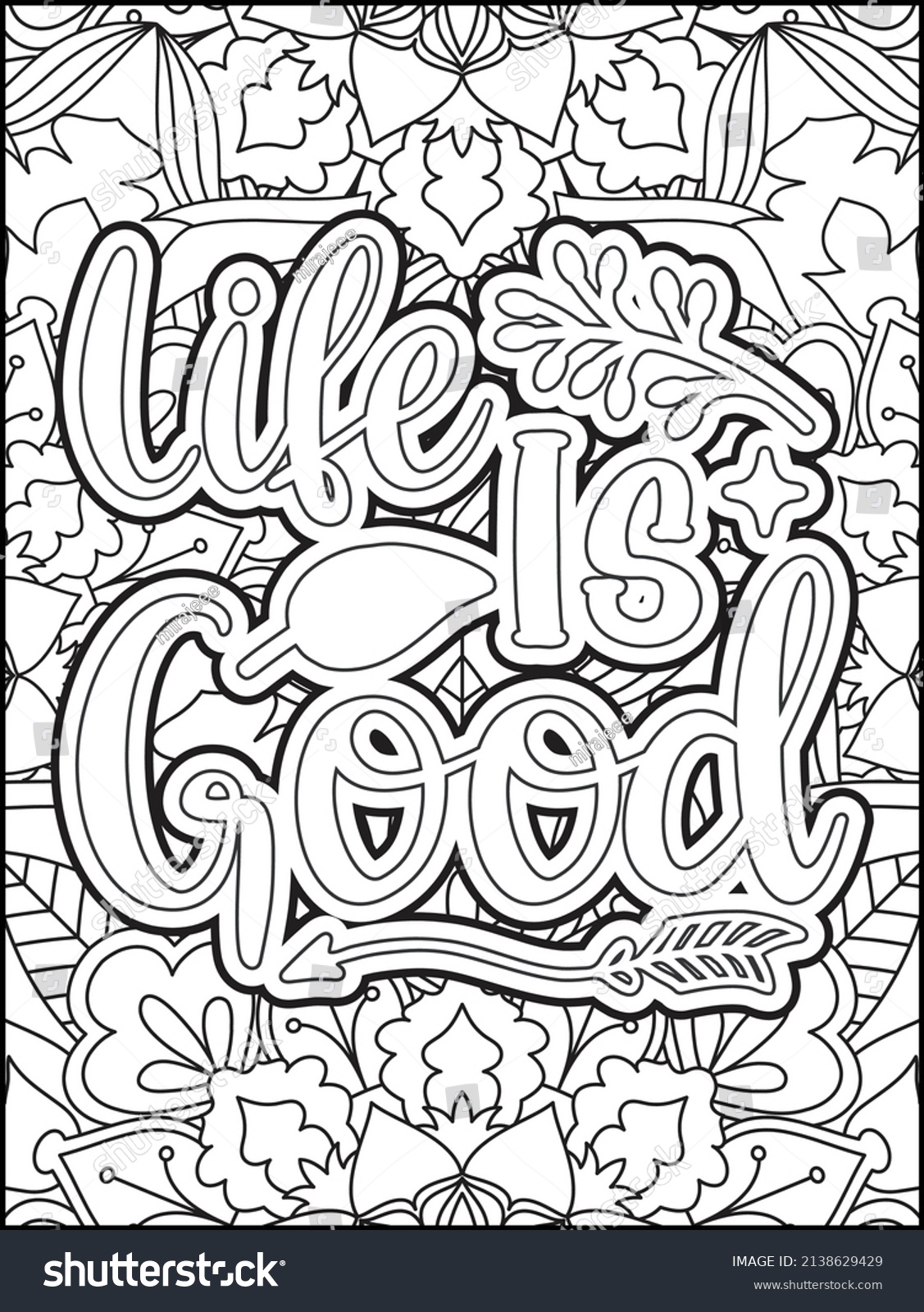 Motivational Quotes Coloring Page Inspirational Quotes Stock Vector ...